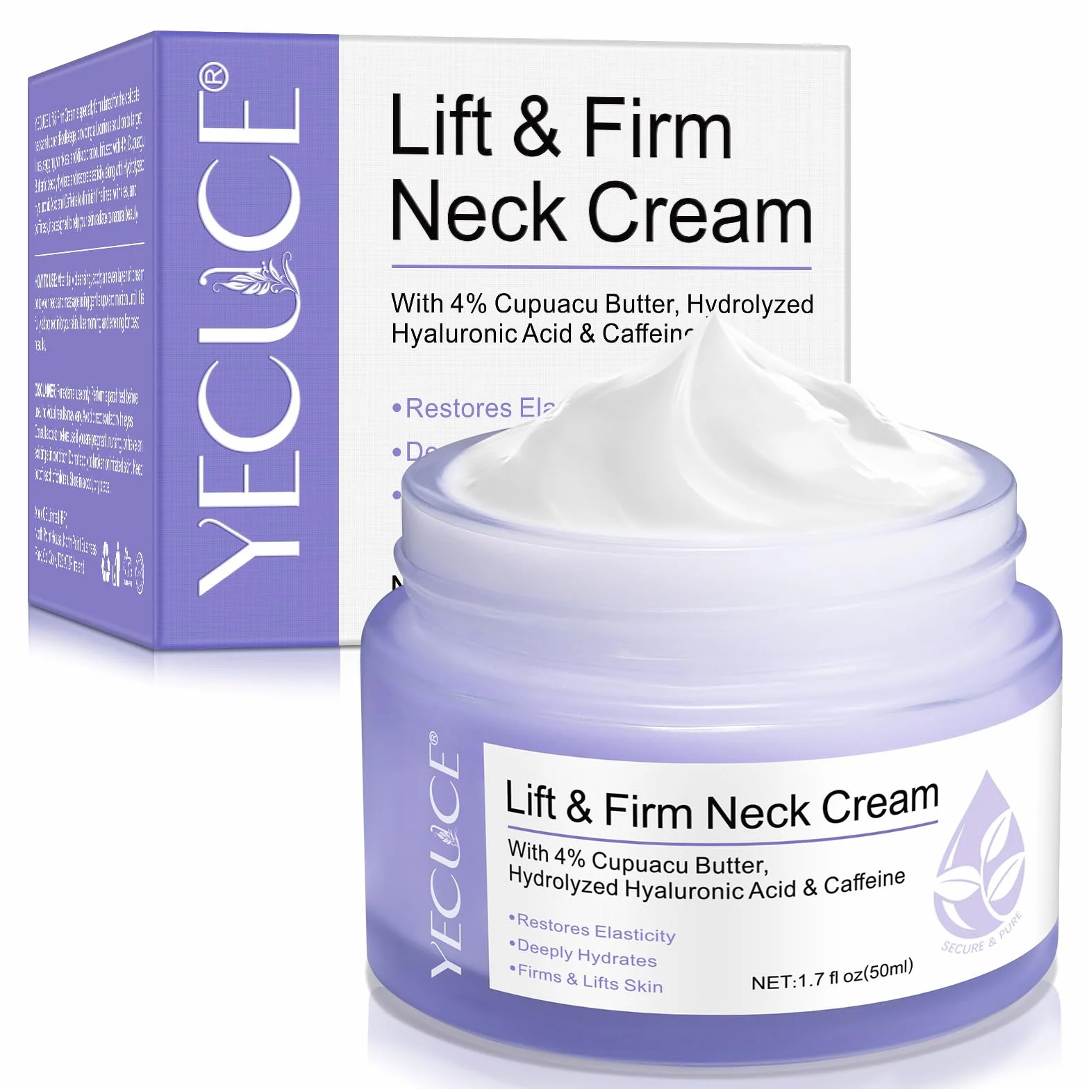 Lift & Firm Neck Cream, ujędrniający krem na szyję i dekolt, z proaktywnym kompleksem regenerującym, organiczny krem redukujący zmarszczki, linie szyi, 50 ml