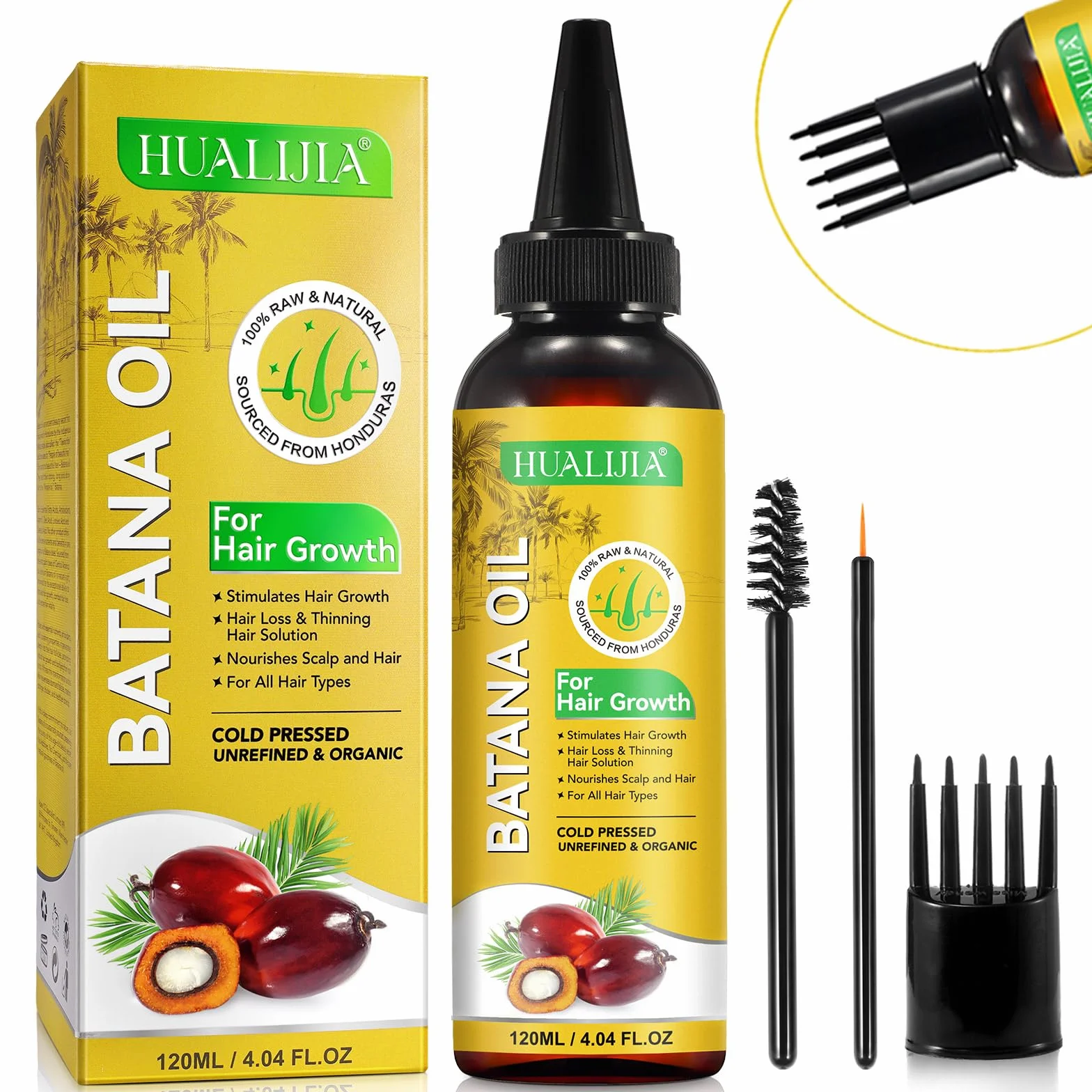 Organiczny surowy olejek batana z Hondurasu do włosów 4,04 Fl Oz