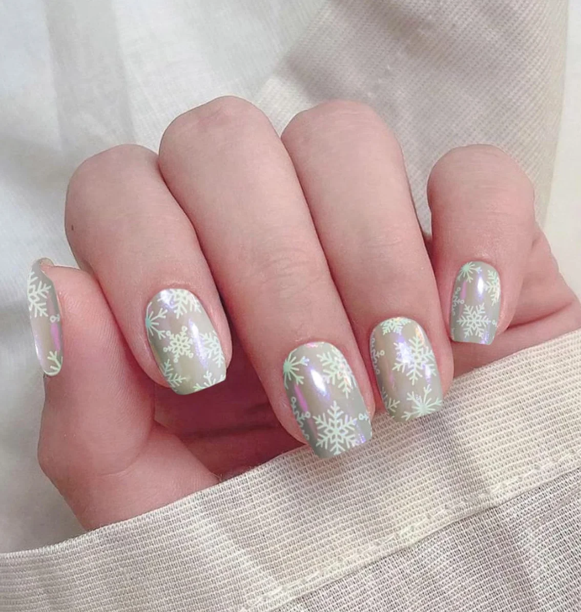 JMEOWIO Żel do paznokci Naklejki Boże Narodzenie Płatek śniegu Naklejki do paznokci Żel Nail Art Stickers Decor