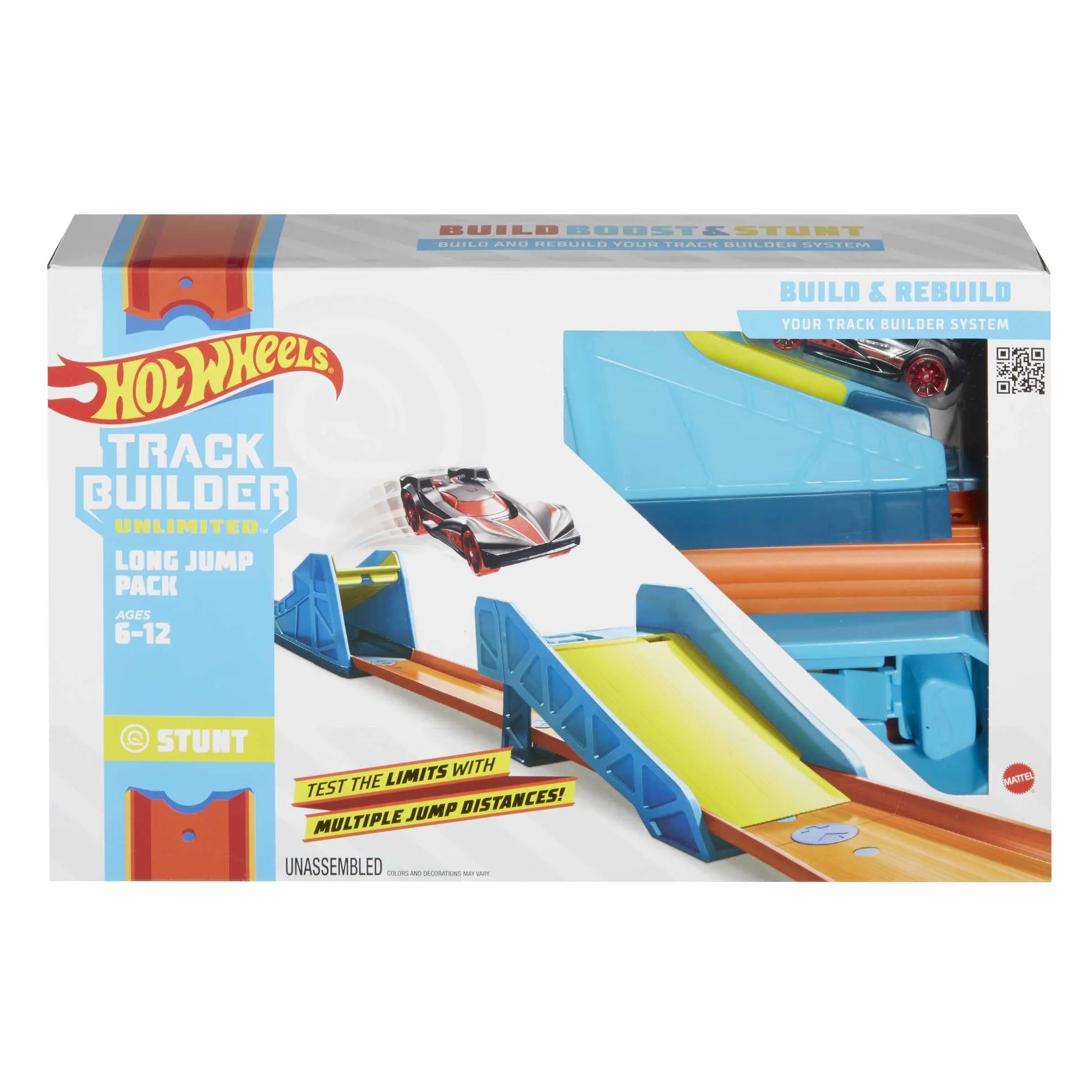 Hot Wheels Glc89 - Track Builder Nieograniczony Zestaw Akcesoriów do Skoku W Dal, Zabawkowy Tor Wyścigowy od 6 Lat