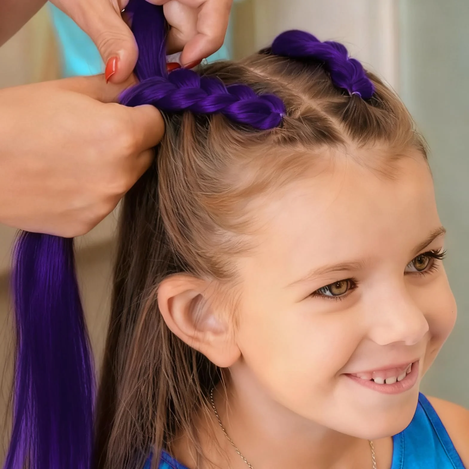 Fioletowy Braiding Hair 2 Peruka Rumi 30 cali Peruka Kpop Nadaje się do tworzenia różnorodnych kreatywnych stylizacji na Boże Narodzenie, Cosplay i występy sceniczne