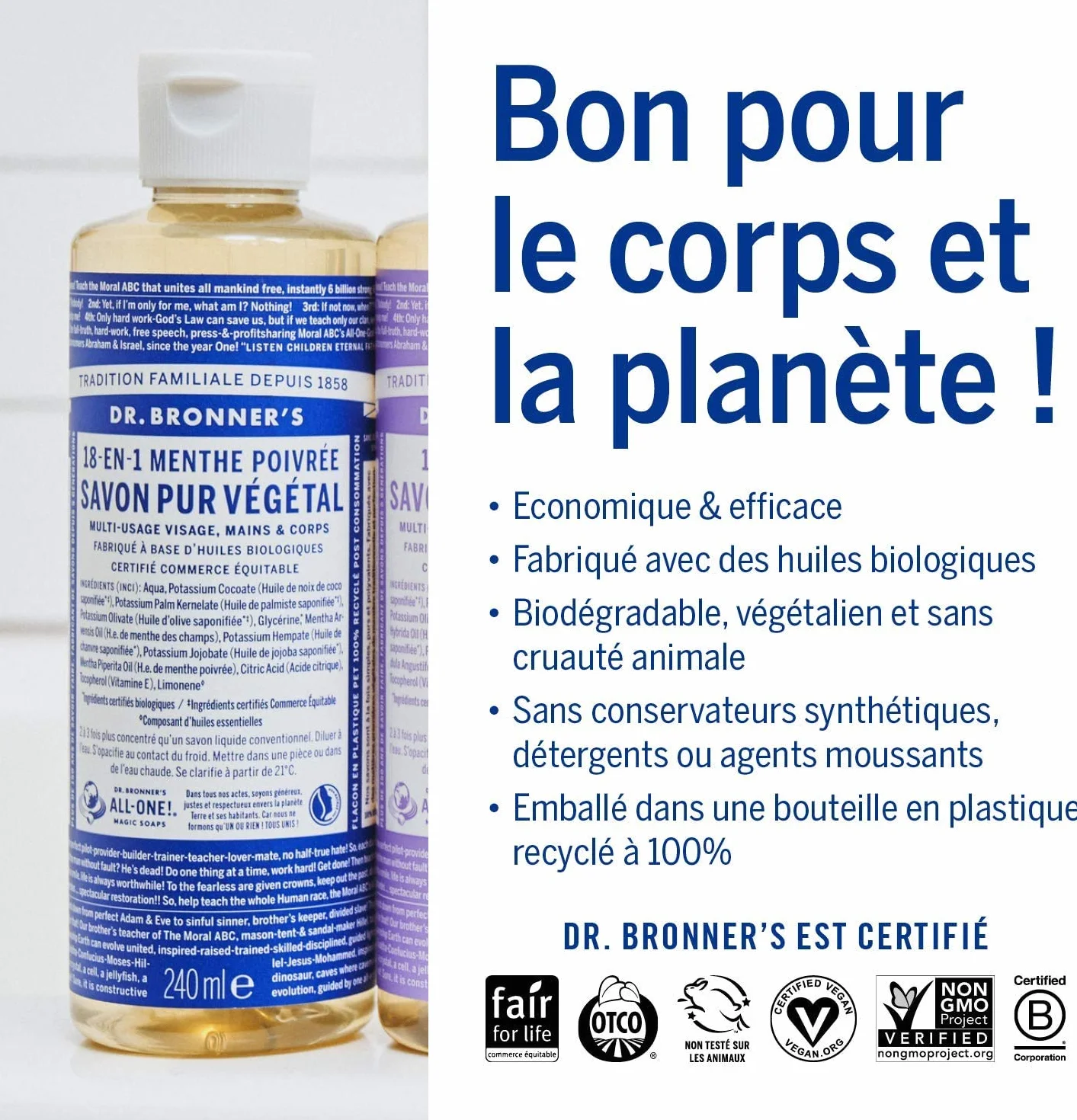 Dr Bronner's Mydło miętowe 240ml