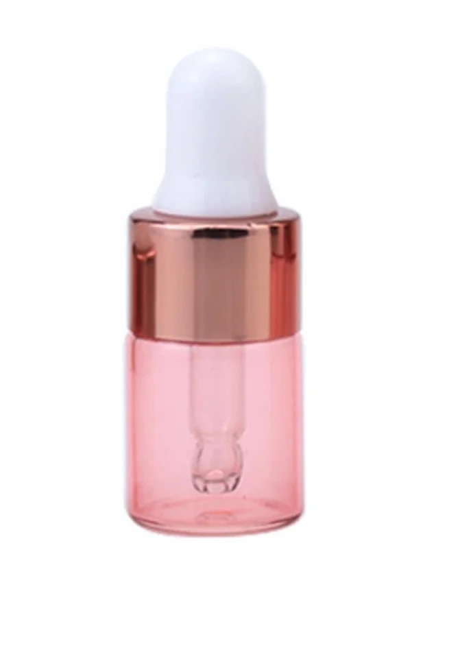 Szklana Butelka z Pipetą Many Beauty – Pojemnik na Serum, Olejki, Kosmetyki DIY – Hermetyczna i Wielokrotnego Użytku – Różne Rozmiary (CIEMNY RÓŻ, 2ML)