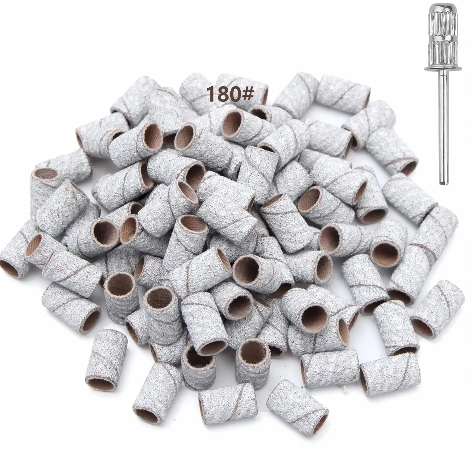 Tuleje szlifierskie frezarki do paznokci, 100 sztuk, zestaw wierteł do paznokci z końcówkami, nasadki szlifierskie, nasadki do frezarki do paznokci, do manicure, paznokci akrylowych, żelowych