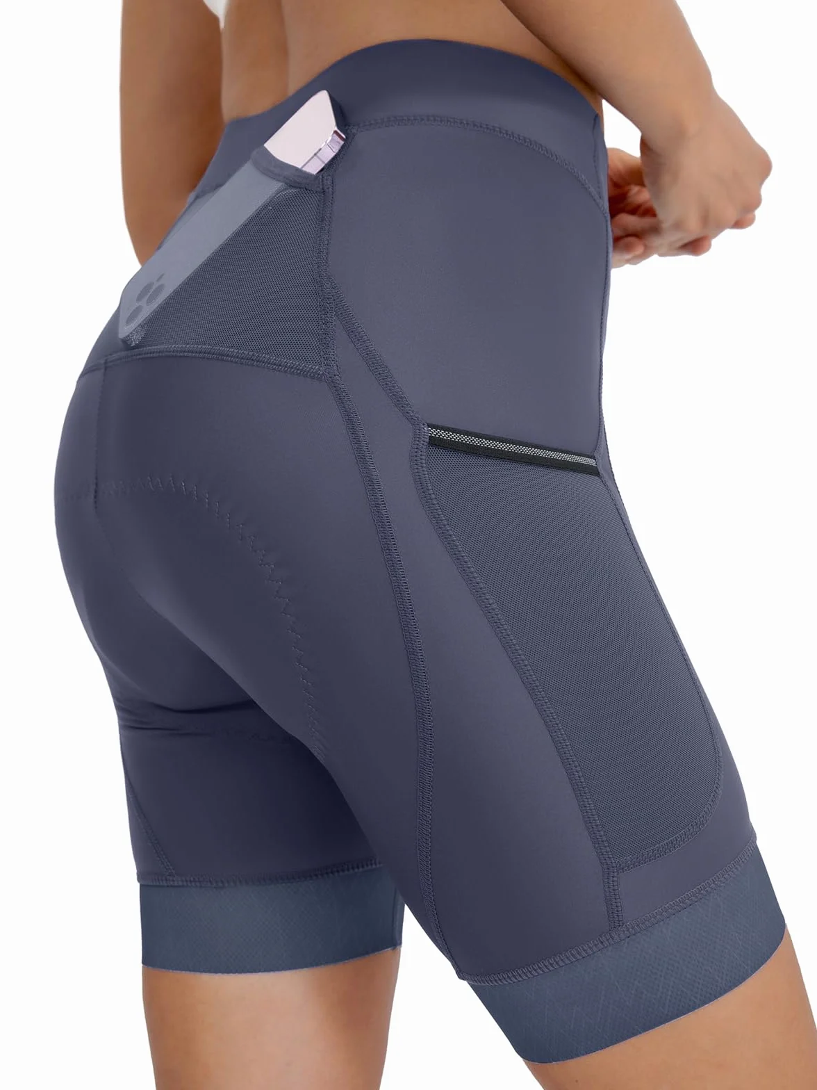 ARSUXEO Spodenki rowerowe premium 4D z wyściełanymi spodenkami rowerowymi, 3 kieszenie