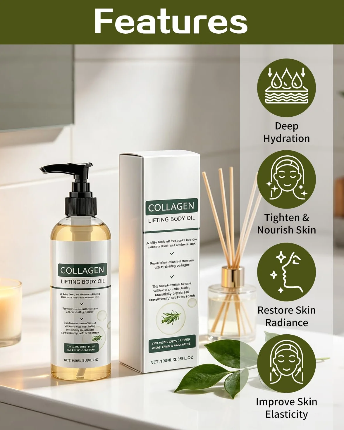 Olejek do ciała ujędrniający z kolagenem 100 ml rozmaryn 2 sztuki