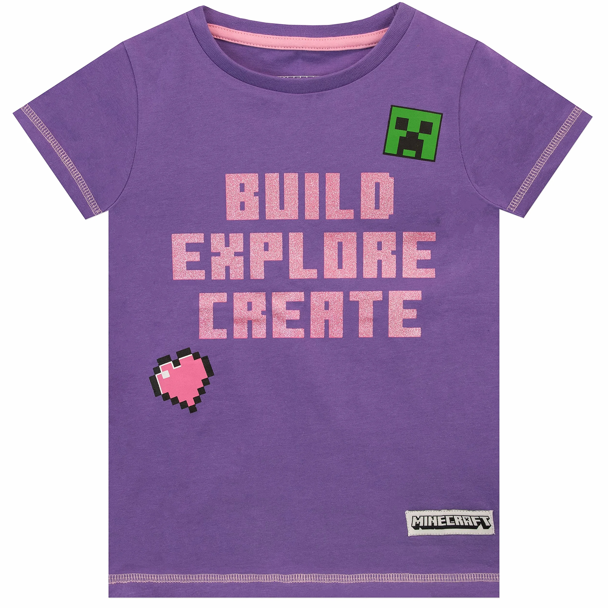 Minecraft Dziewczyny Top i legginsy Creeper Purple 146
