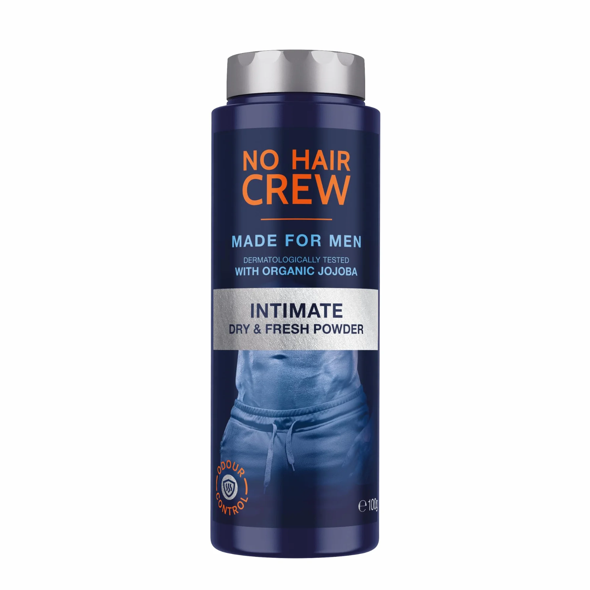NO HAIR CREW Dry & Fresh puder do miejsc intymnych do ciała, bez talku, do okolic intymnych – zapewnia suchą, świeżą skórę, dla mężczyzn, 100 g.