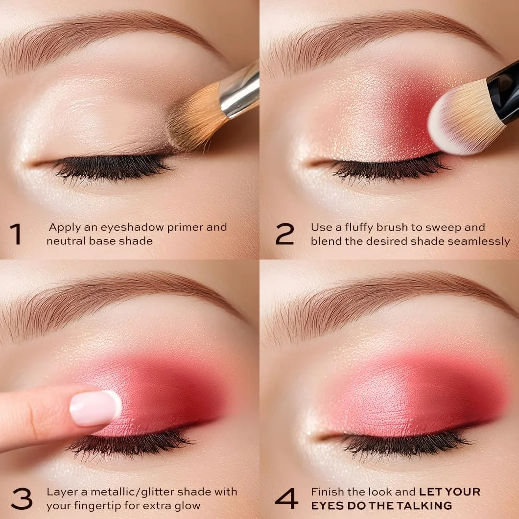 Revolution Beauty Forever Flawless paleta cieni do powiek, 18 pigmentowanych matowych i błyszczących kolorów, wegańskie i nieokrutne, Cherry Rebel