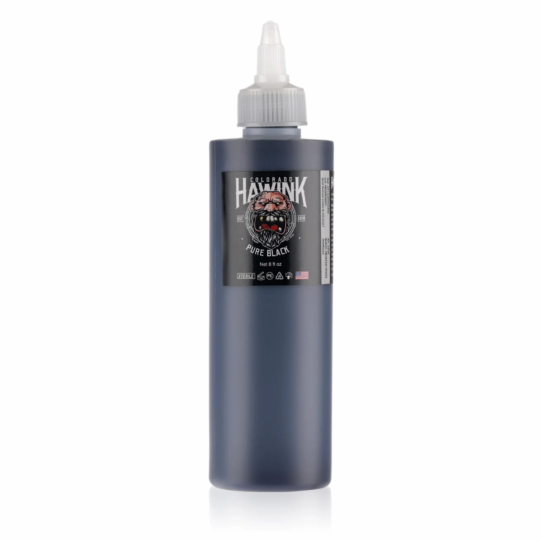 HAWINK Black Tattoo Ink Professional 226.8 g (240ml) tatuaż Ink Pure Black TI203-240-001