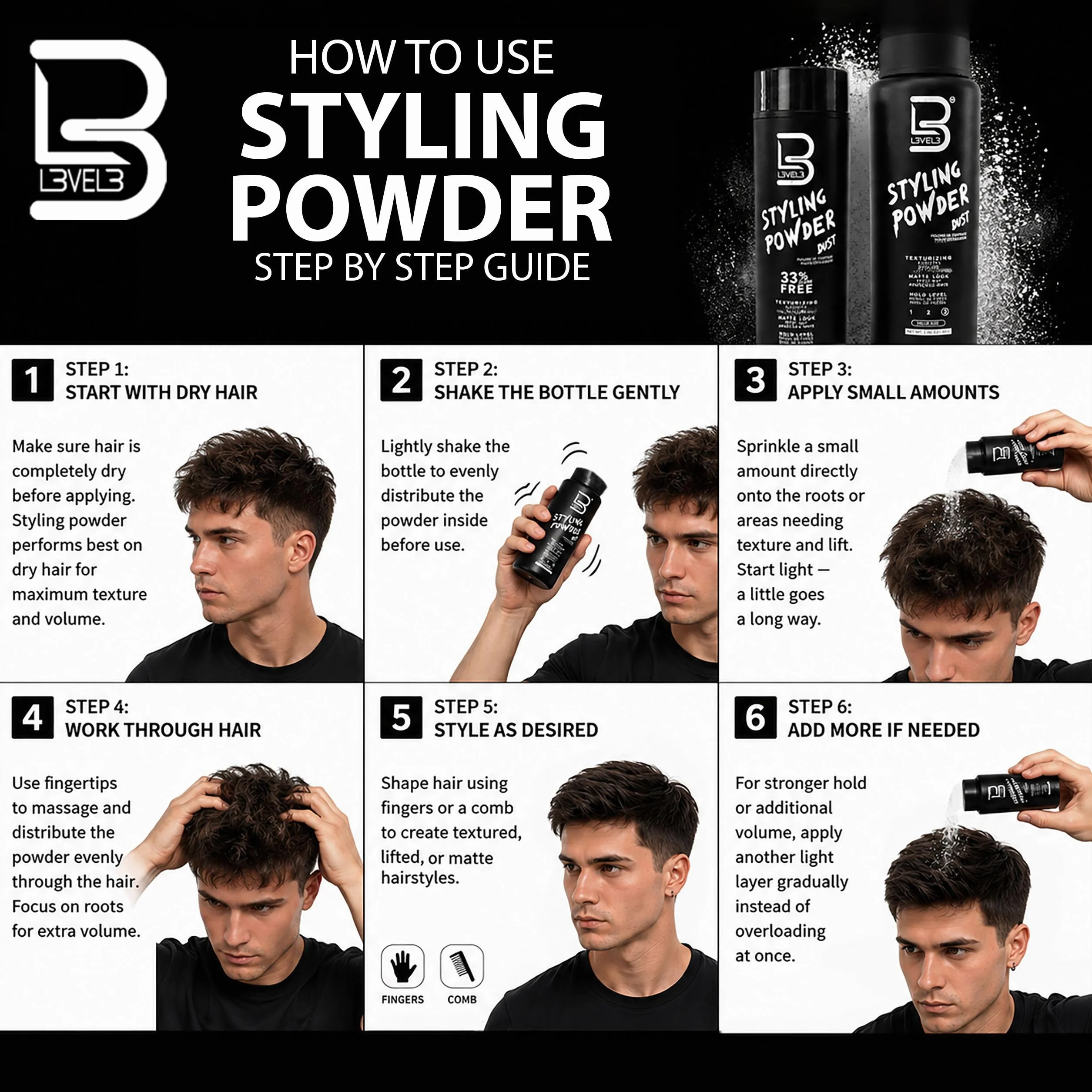 L3VEL3 puder do stylizacji dla mężczyzn 28 g Powder