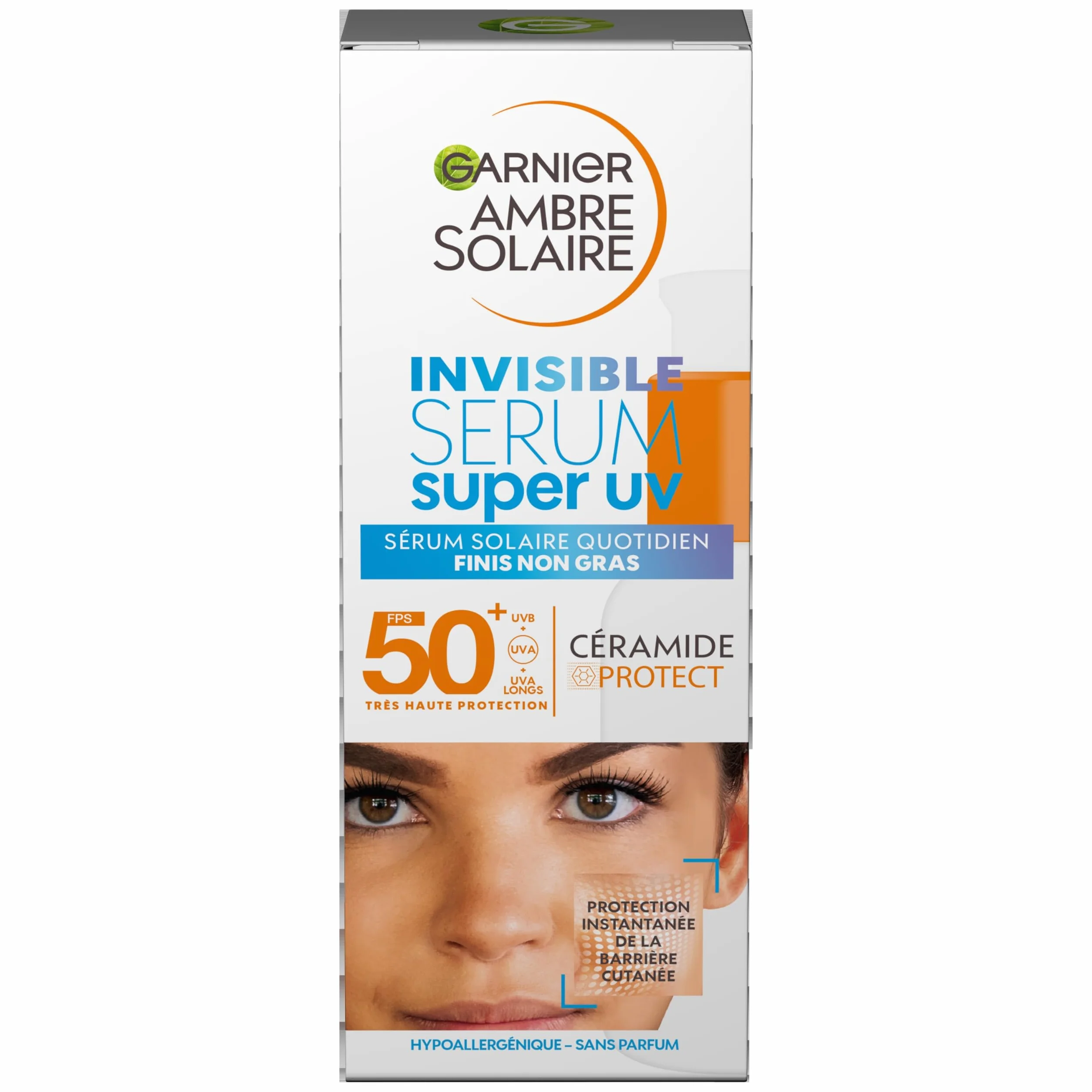 Garnier Amber Solar Super UV - Niewidzialne serum do twarzy - bardzo wysoka ochrona SPF50+ - dla wszystkich rodzajów skóry - 30 ml