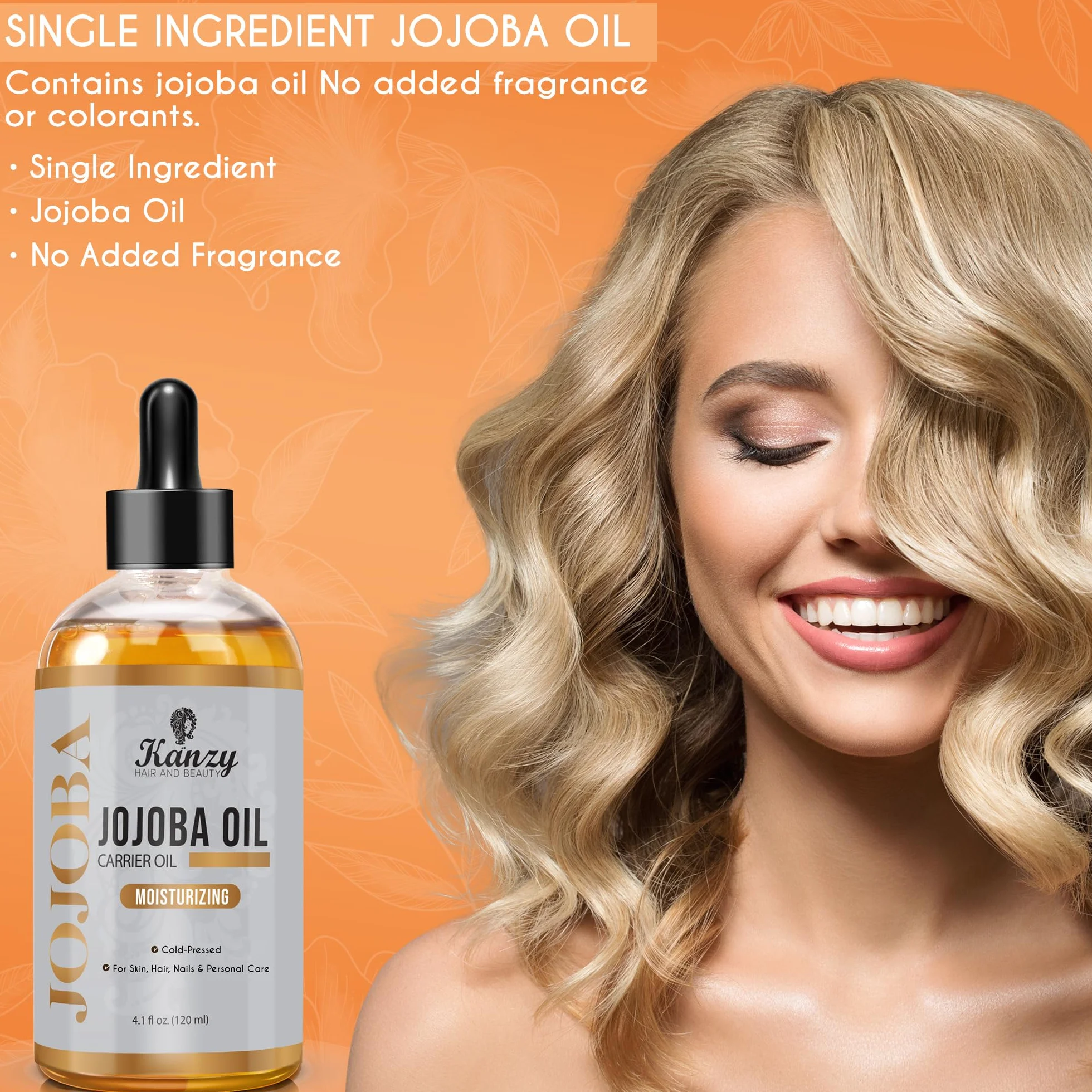 Olej Jojoba Bio 100% Czysty Tłoczony Na Zimno 120ml Nierafinowany Nośnikowy Do Włosów Paznokcie Ciało Skóra Twarz