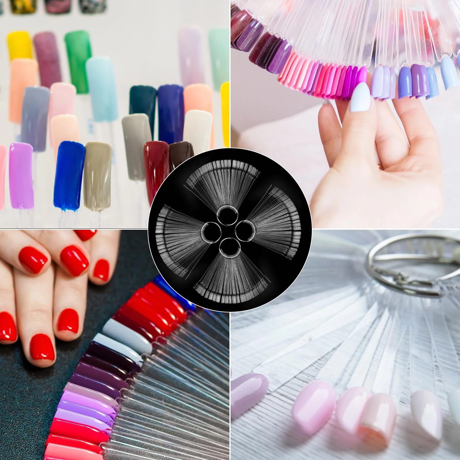 200 sztuk Nail Art Tips Ring Stick Clear Nail Art Tips Display z naklejkami numerycznymi tipsy żelowe akcesoria do ekspozycji i praktyki "zrób to sam" Nail Art Art Art dla początkujących