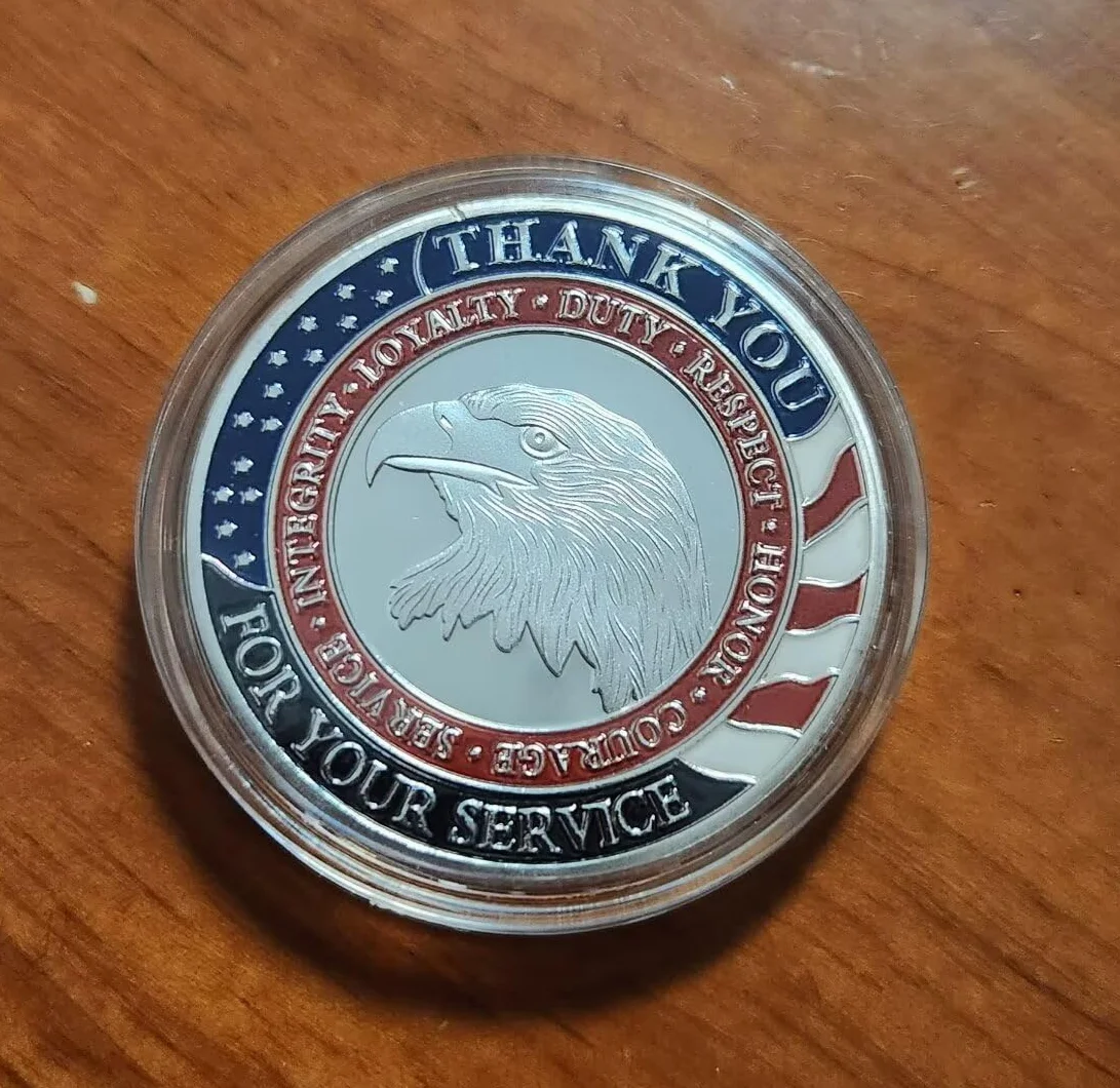 Moneta wyzwań wojskowych "Thank You for Your Service Veteran Coin", uhonorowanie wszystkich, którzy służyli wojskowej monetą wyzwania uznania