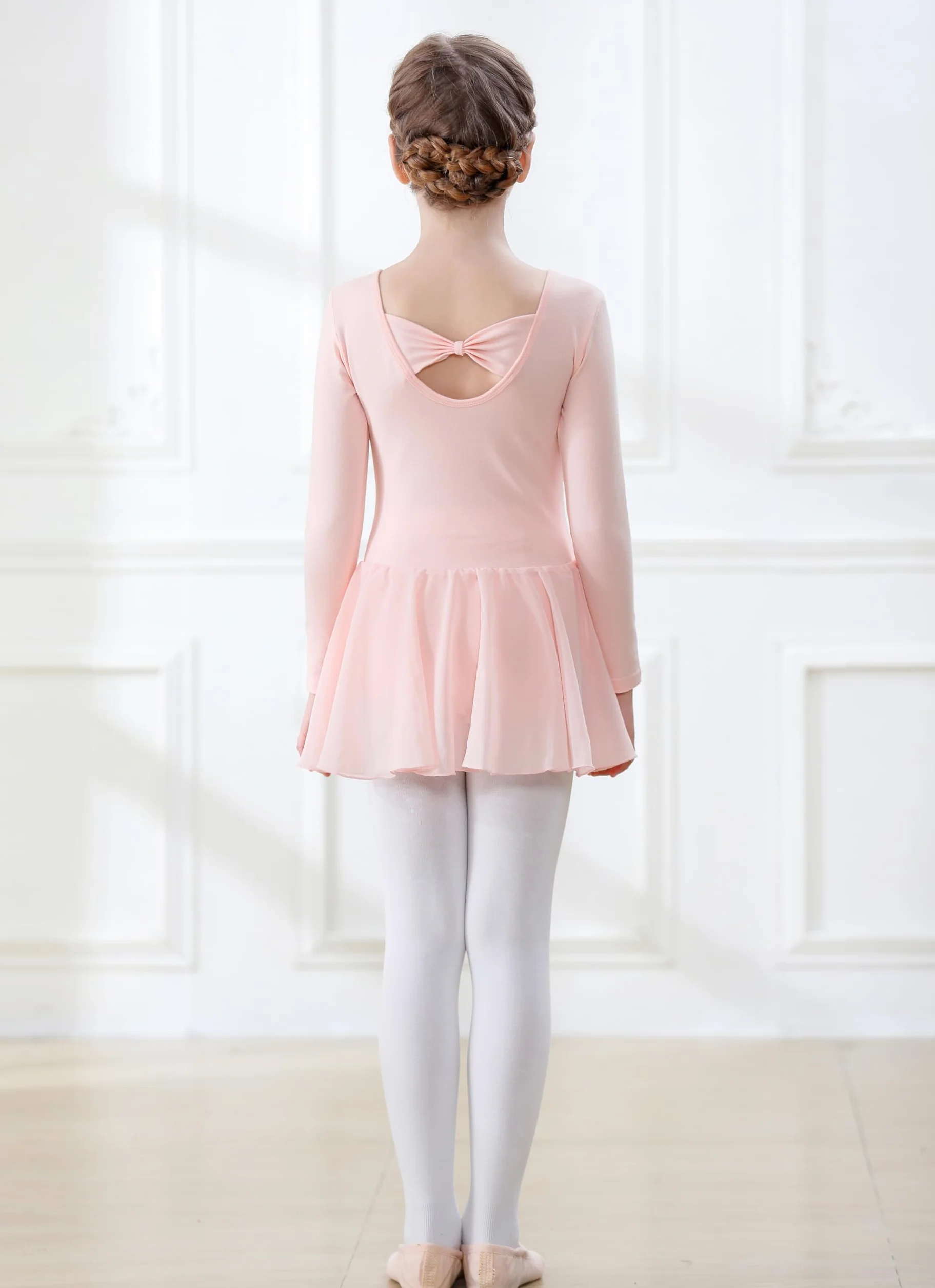 Sukienka baletowa dla dziewcząt, z długim rękawem, trykot baletowy, trykot do tańca, strój baletowy, tutu dla dzieci