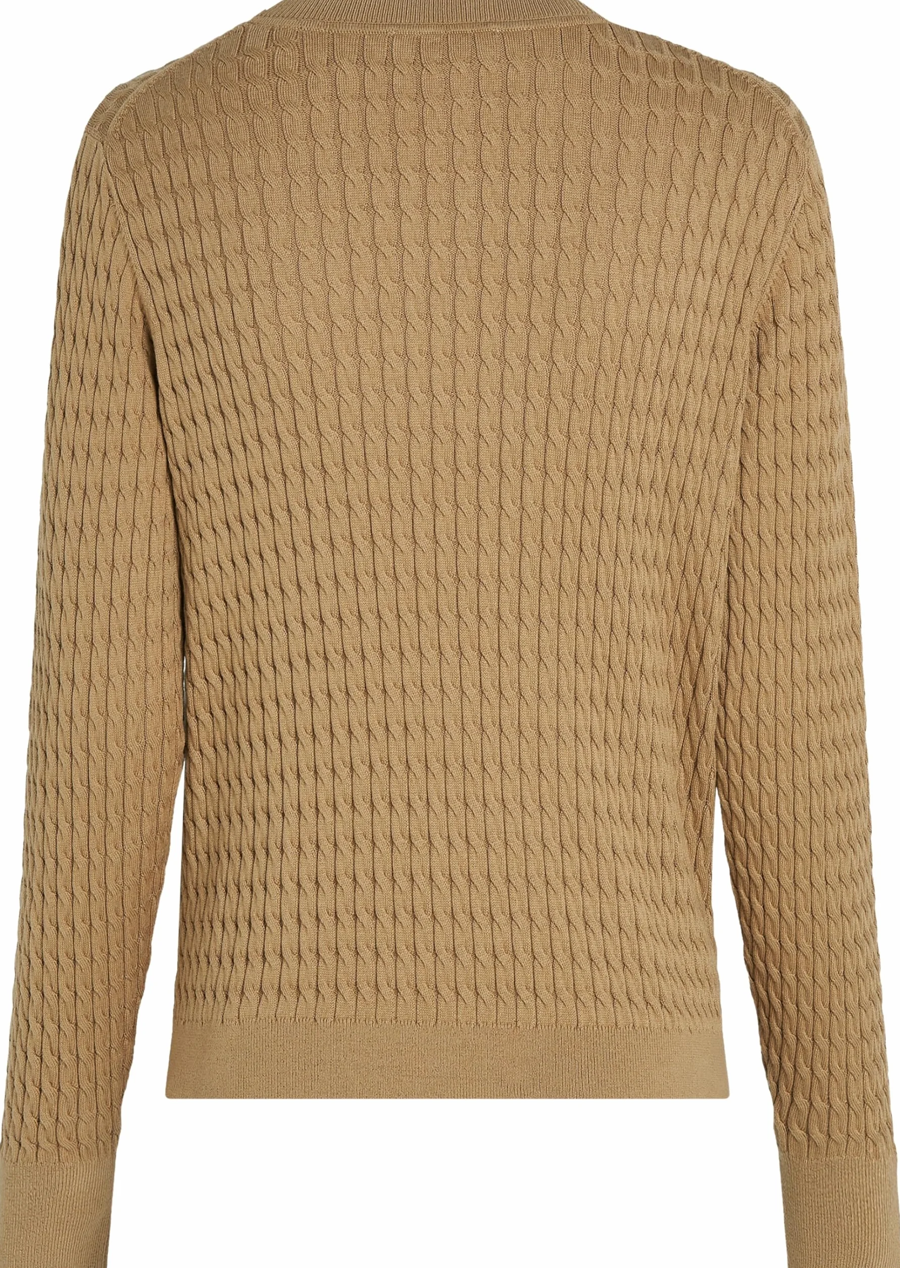 TOMMY HILFIGER Damski sweter CO Cable C-NK LS WW0WW44993, Khaki (płótno safari), L