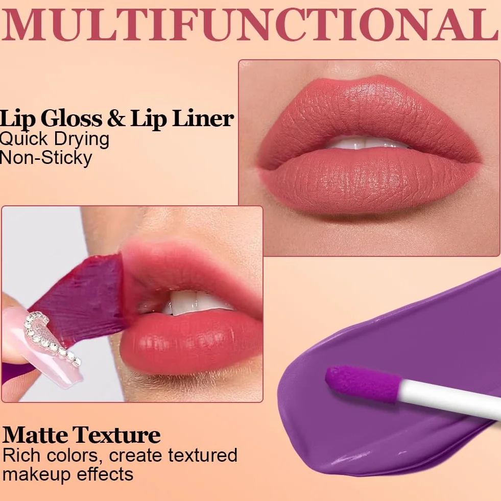 LOPHE Peel off Lip Gloss, 3 sztuki masek do ust, długotrwały odcień do ust, wodoodporny, Peel Off z matowym wykończeniem. #C
