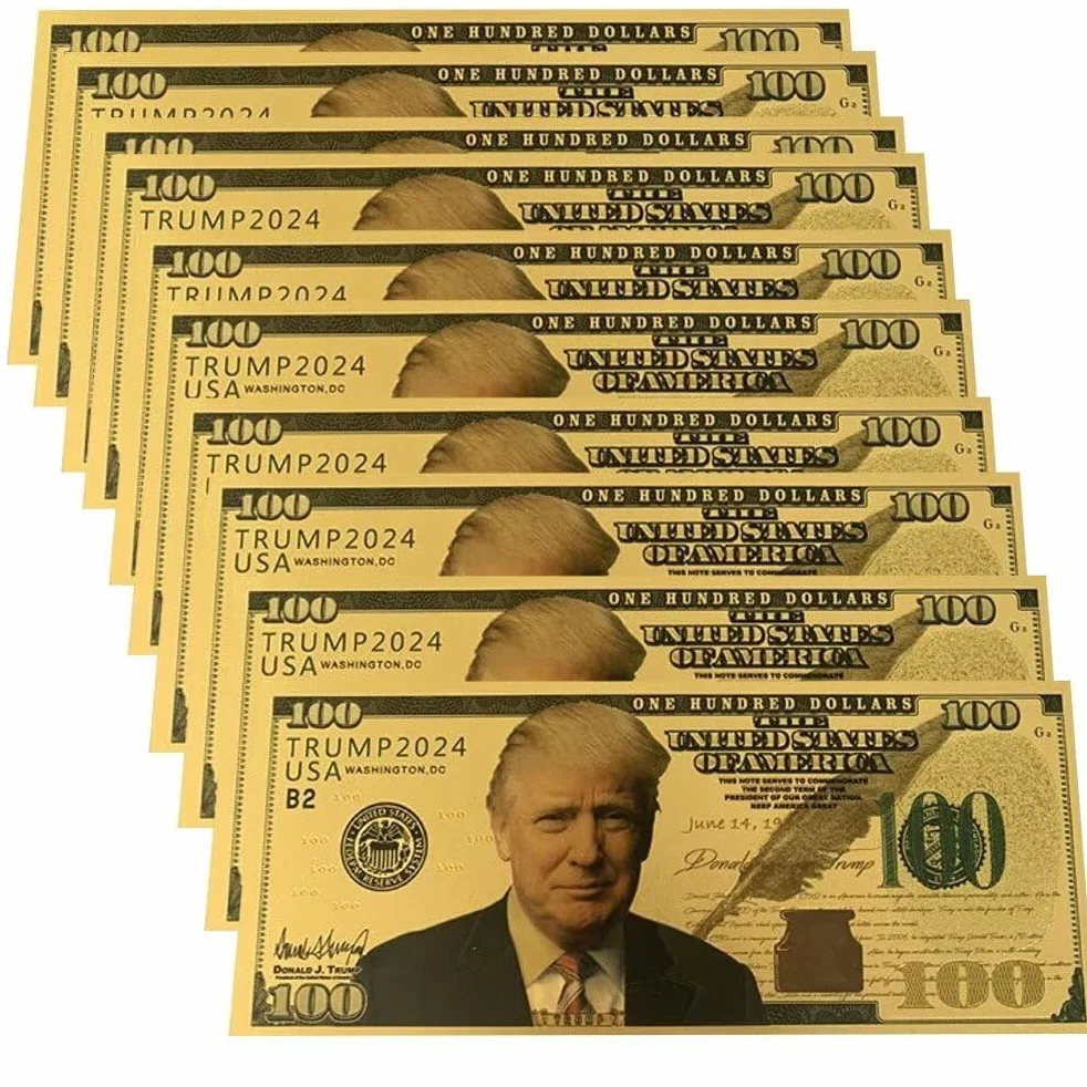 10 szt. 2024 Trump Bills, banknot prezydenta Donalda Trumpa o wartości 100 USD