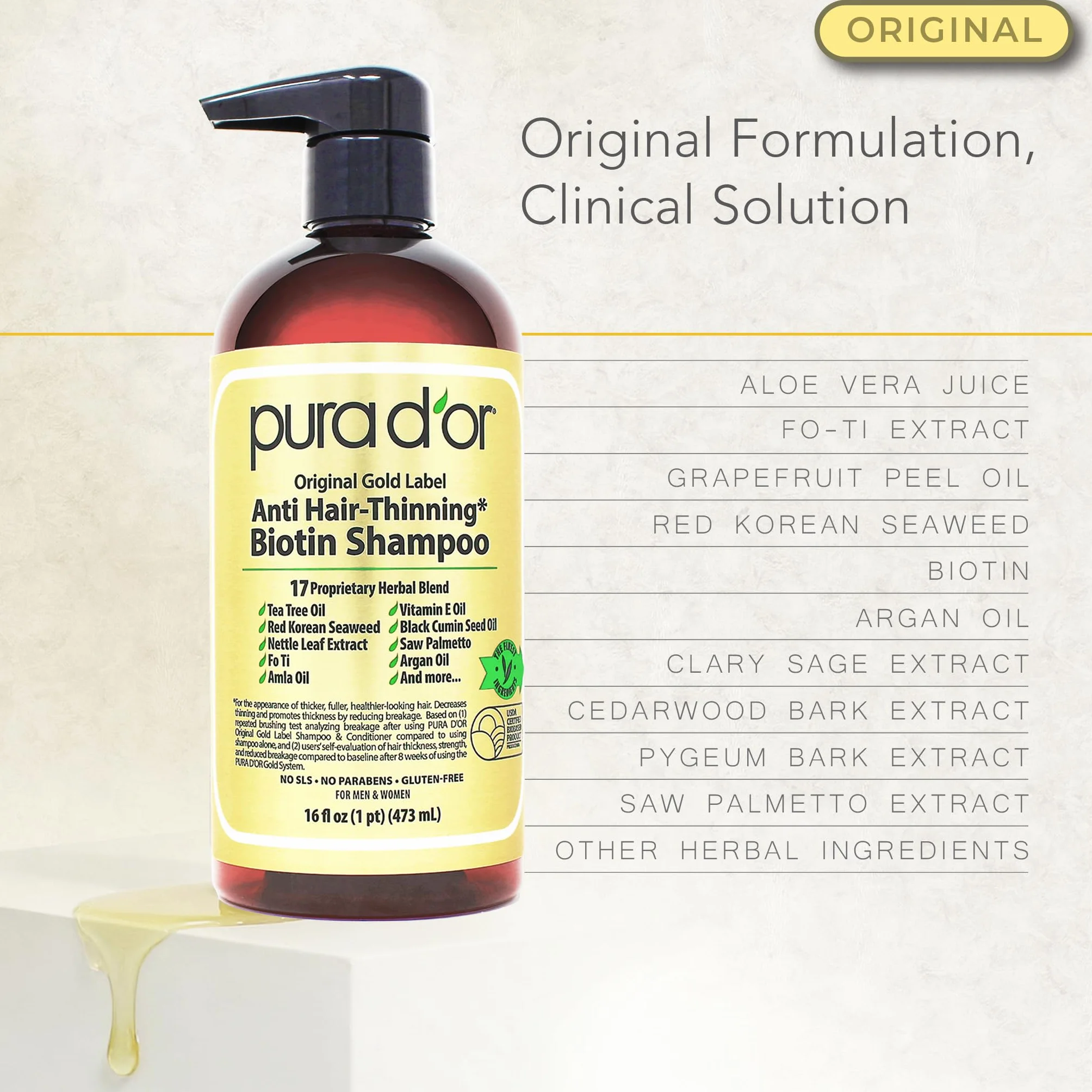 Pura d'Or Szampon i Odżywka Oryginalna Gold Label