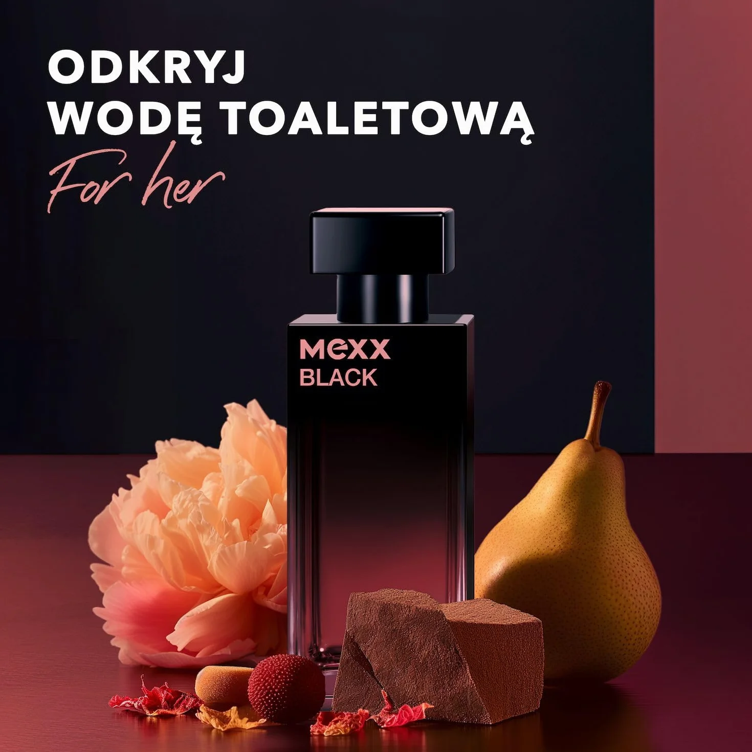 Mexx Black Woda Perfumowana dla Mężczyzn, o Drzewnych i Morskich Nutach Zapachowych, 50 ml