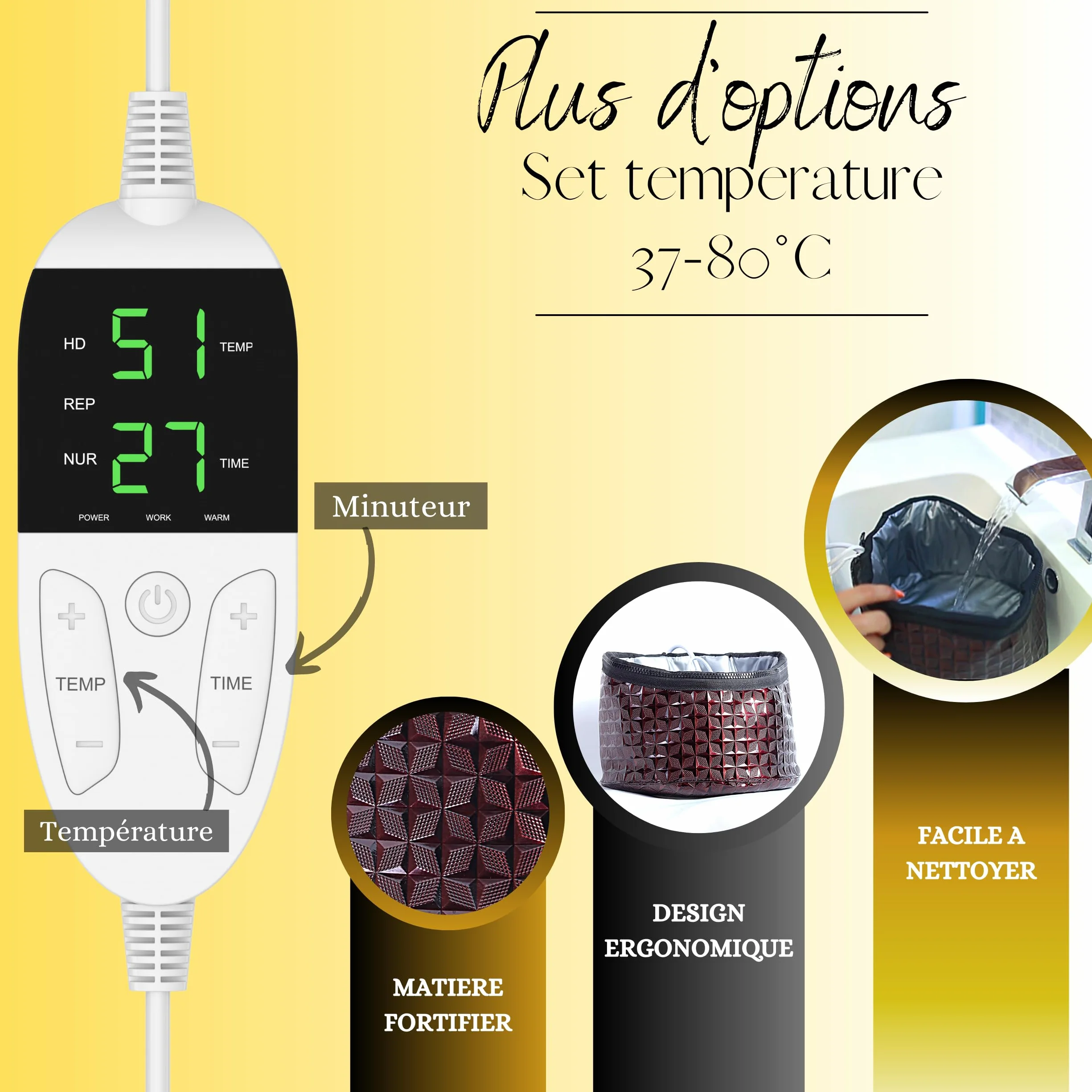 Głowica grzewcza do włosów, głęboka pielęgnacja, kask grzewczy z wyświetlaczem LCD, kontrola temperatury i czasu, regulowana myjka parowa, podgrzewany kask do włosów afro