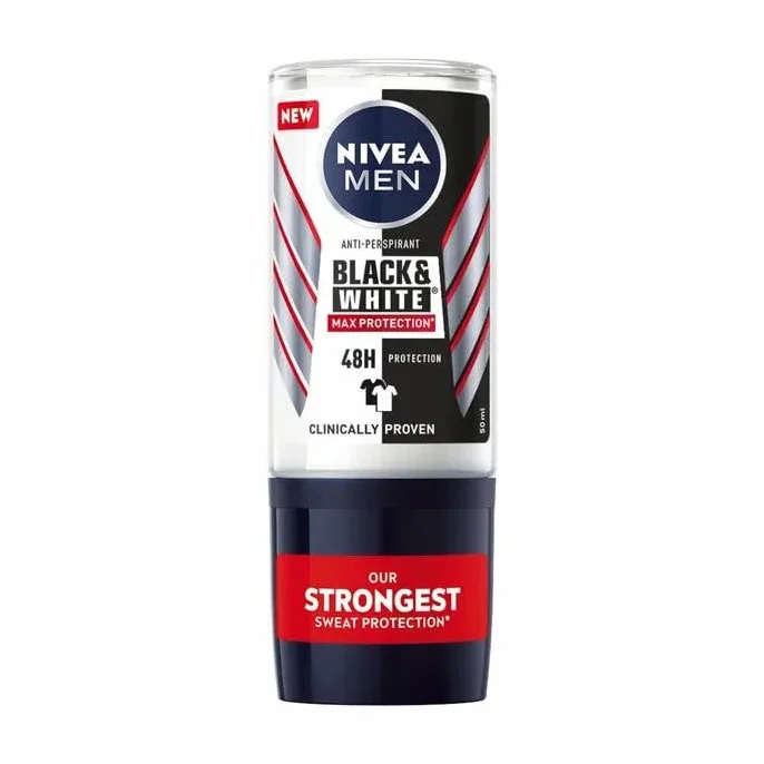 Nivea Men dezodorant w rolce – Black & White Max Protection – 6 sztuk (6 x 50 ml)