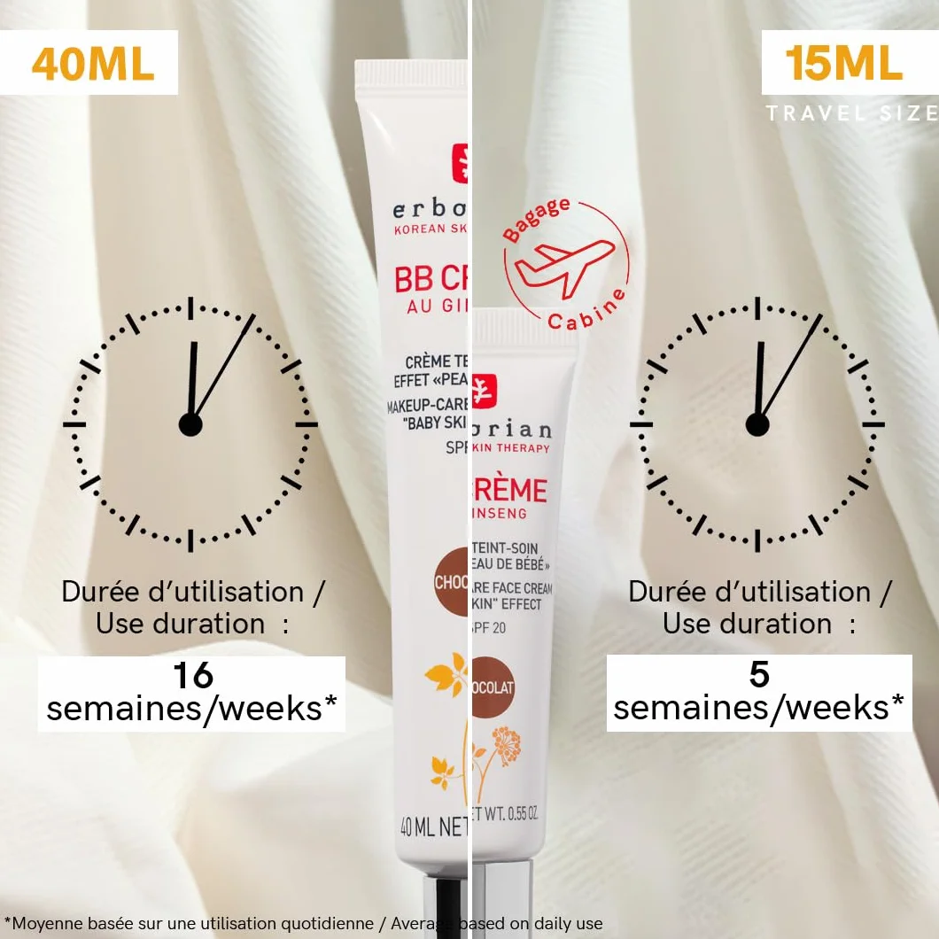 Erborian - Żeń-szeń BB Cream - Cream Teint Perfecteur 5 w 1 - Leczenie 5 w 1 efekt "skóry dziecka" Zabieg na twarz SPF 20 - Koreańskie kosmetyki -