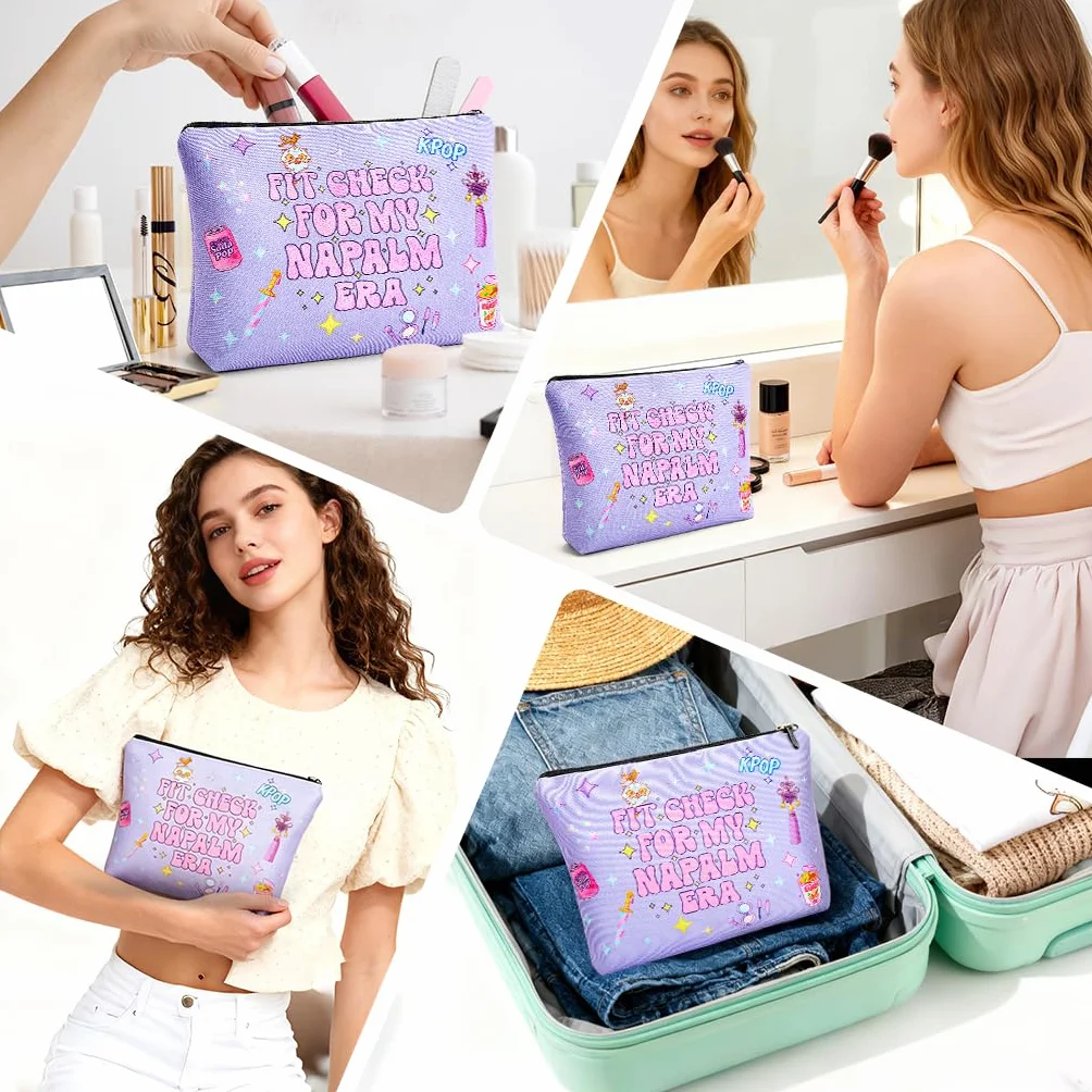 WALLFID Inspirowana kosmetyczka Kpop Hunter w stylu K-pop o nowoczesnym designie, wielofunkcyjny organizer podróżny dla kobiet i dziewcząt, idealny do codziennego użytku i podróży