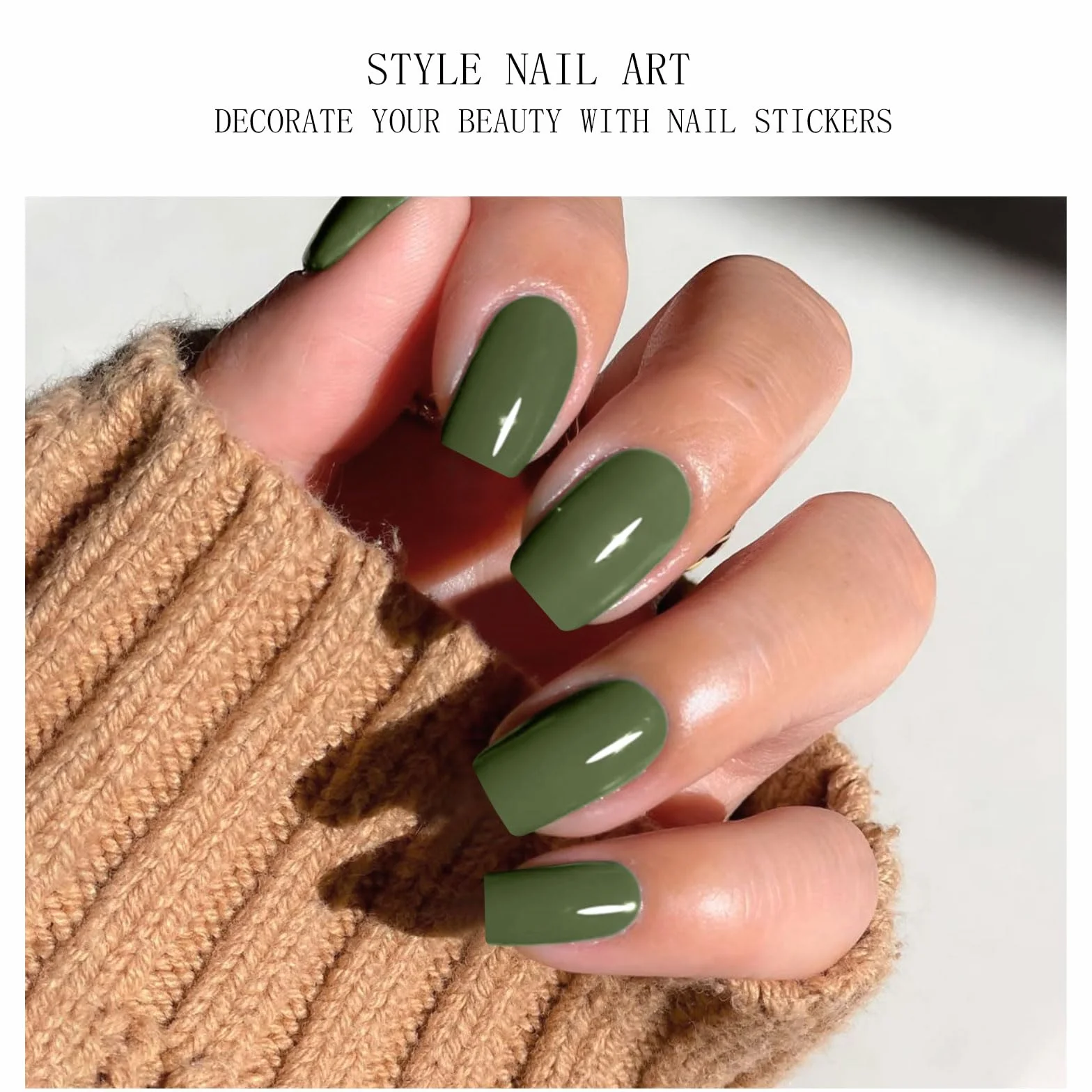 JMEOWIO Naklejka na paznokcie żel UV zielony kremowy żel do paznokci półutwardzone naklejki do paznokci Deco Nail Design Manicure