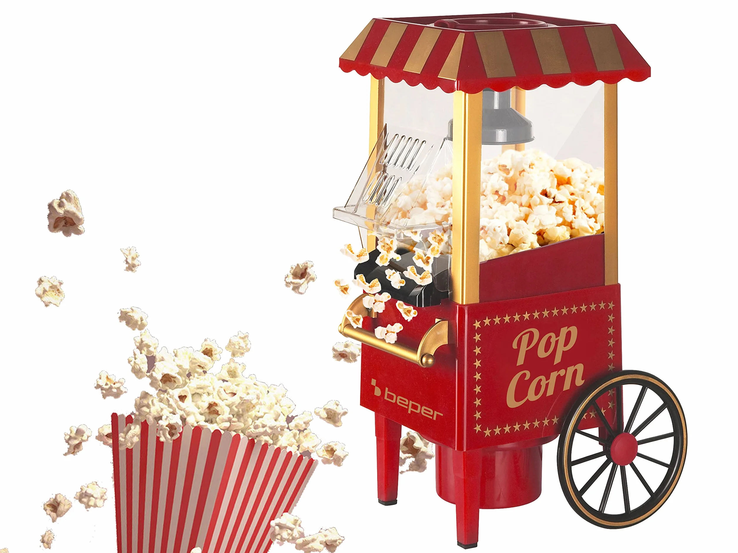 BEPER BT.651Y maszyna do popcornu, tworzywo sztuczne ABS, czerwony/złoty