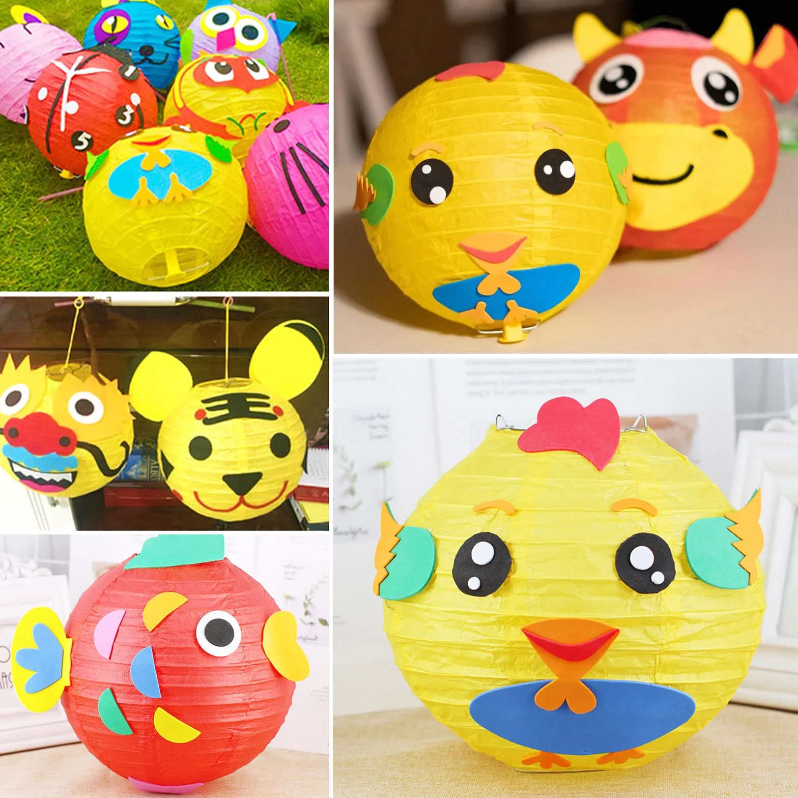 20 kolorowych papierowych latarenek z mini diodami LED