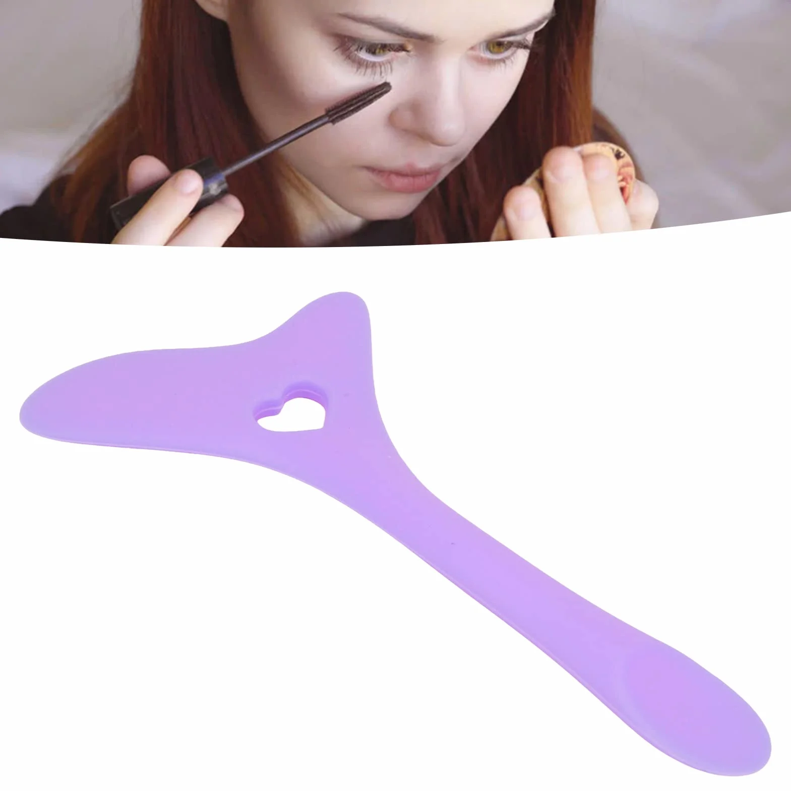 Silikonowy Szablon do Eyelinera, Profesjonalne Narzędzie do Rysowania Tuszu do Rzęs, Wielokrotnego Użytku Aplikator do Makijażu Oczu Leniwy Narzędzie do Szybkiego Makijażu dla(Fioletowy)