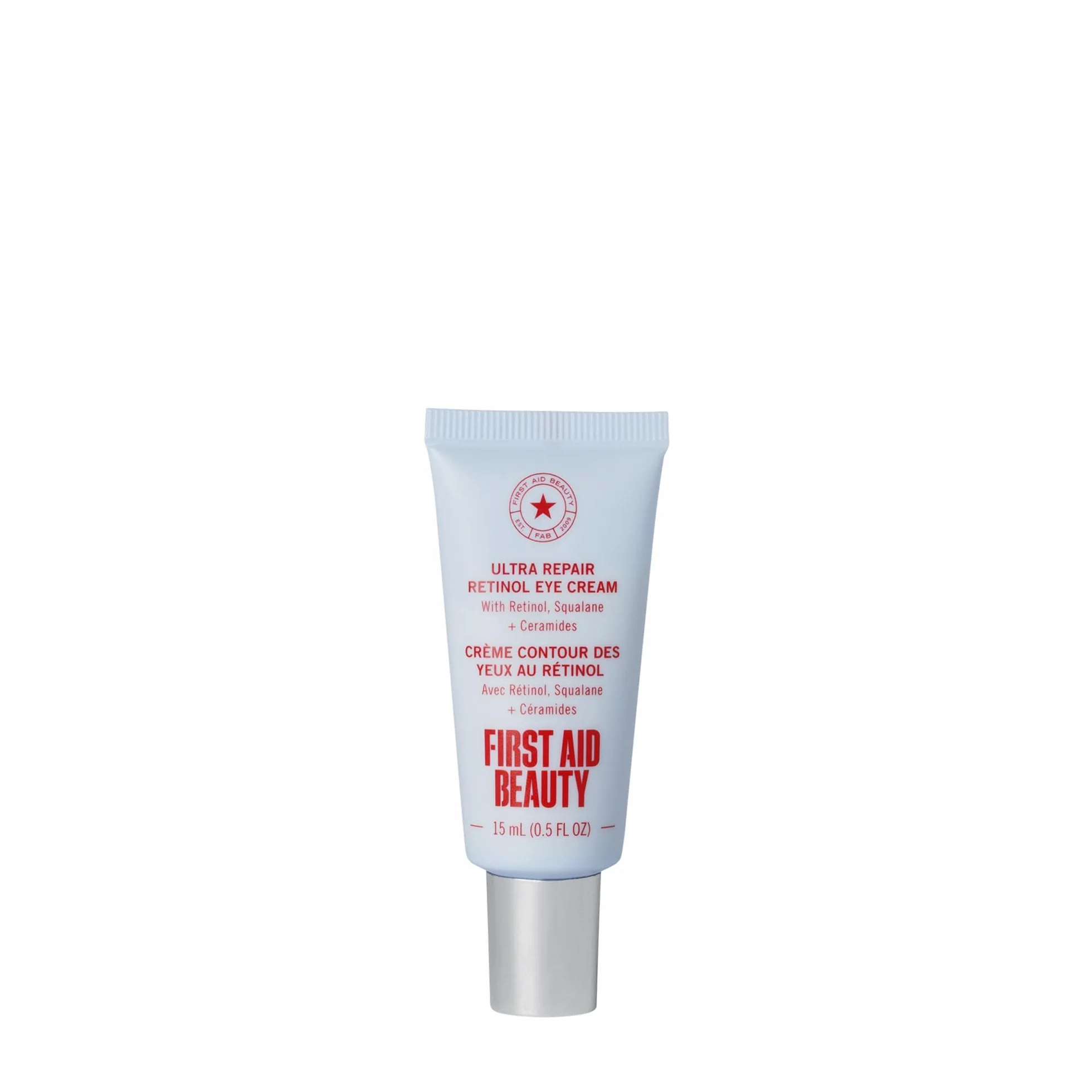 First Aid Beauty - Krem pod oczy z retinolem with skwalanem i ceramidami, serum z kapsułkowanym retinolem do delikatnej skóry, pomaga poprawić wygląd drobnych linii i zmarszczek