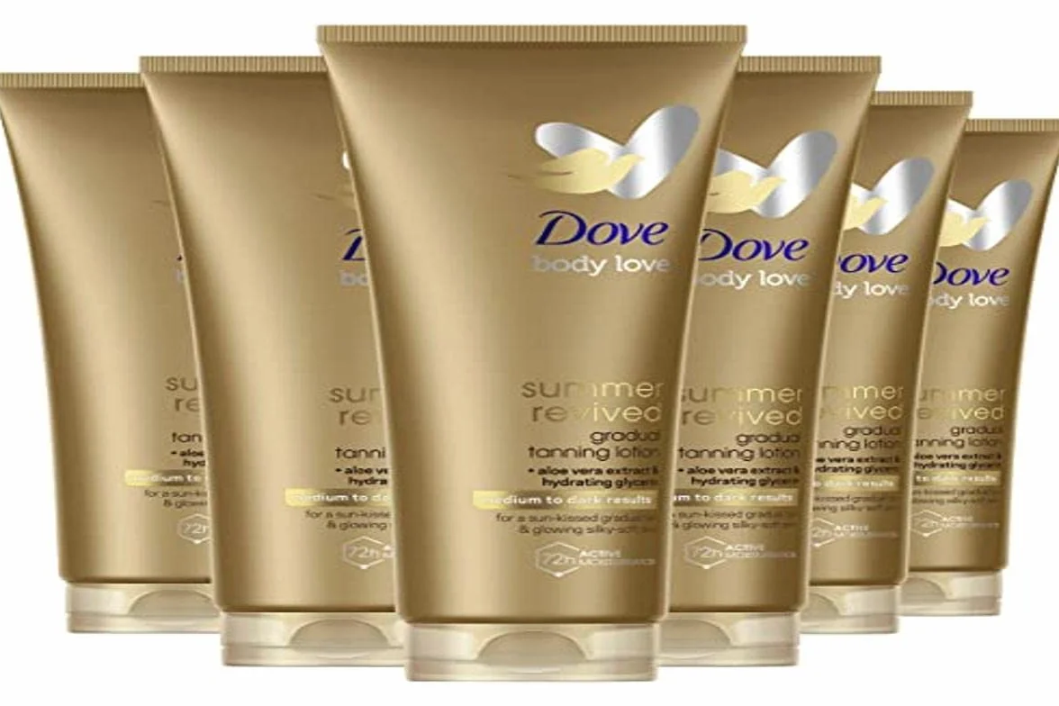 Dove Body Love Summer Revived Medium Dark samoopalający balsam do ciała dla skóry o średniej i ciemnej opaleniznie, 6 x 200 ml, zestaw ekonomiczny