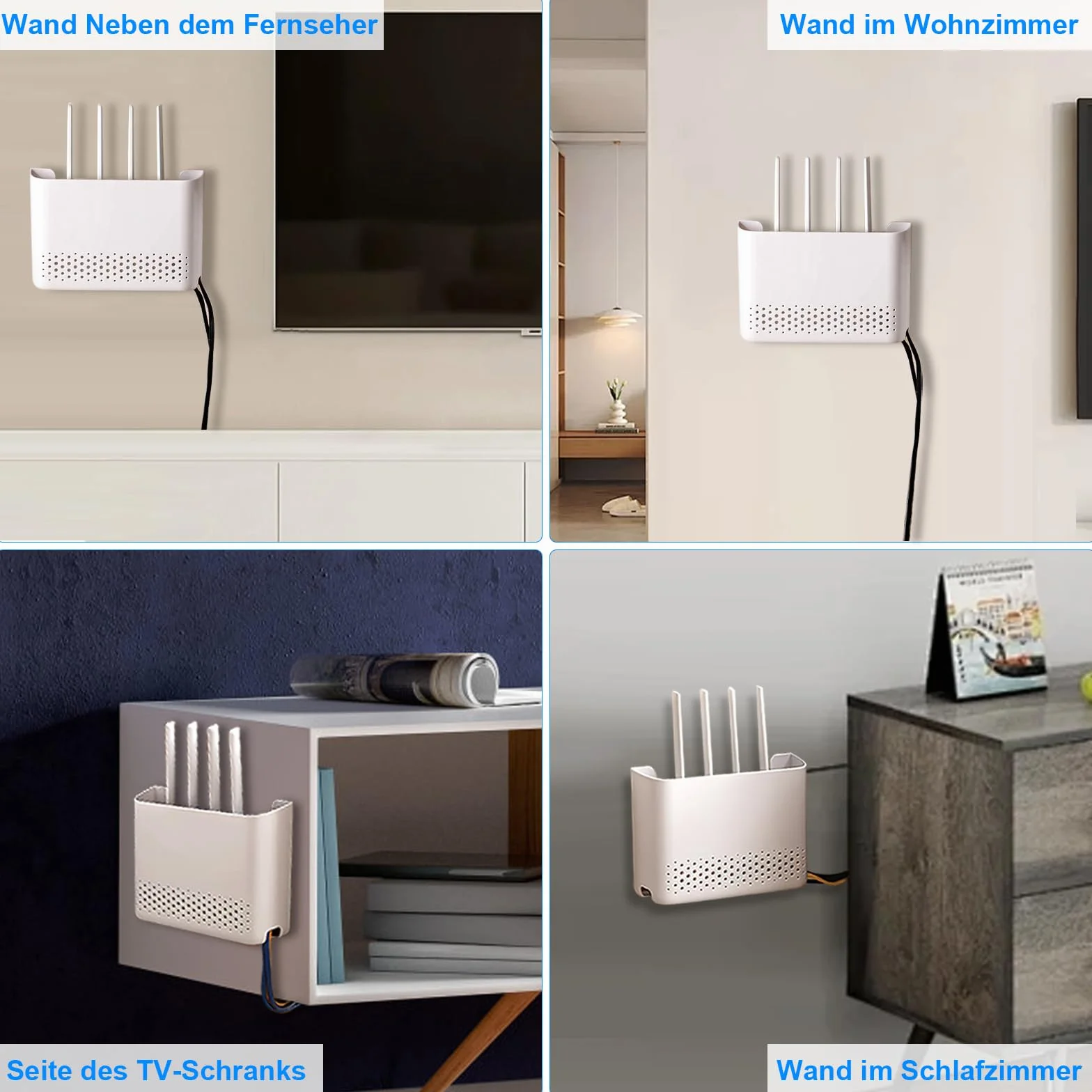 APOMOONS Router ukryta boxa do przechowywania kabli ściennego regału wifi dekoracja ścianowa biały 25,6 x 17 x 5,4 cm