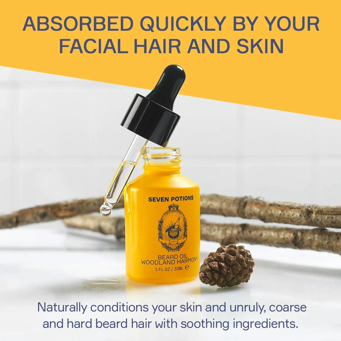 Seven Potions Olejek do brody premium z olejkiem jojoba, naturalny, wegański, zmiękczacz do brody