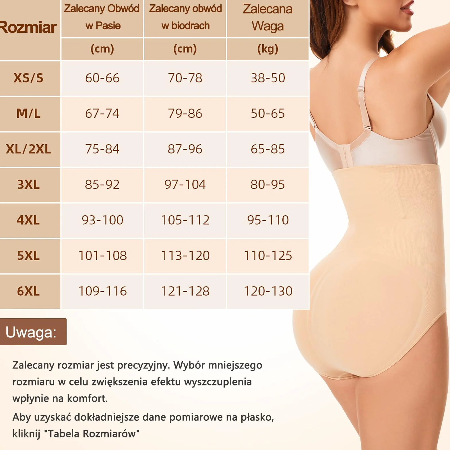 Damskie majtki modelujące z wysokim stanem – trener talii i kontrola brzucha, bezszwowa bielizna korygująca sylwetkę, unosi pośladki, do regeneracji po porodzie, 90% nylon