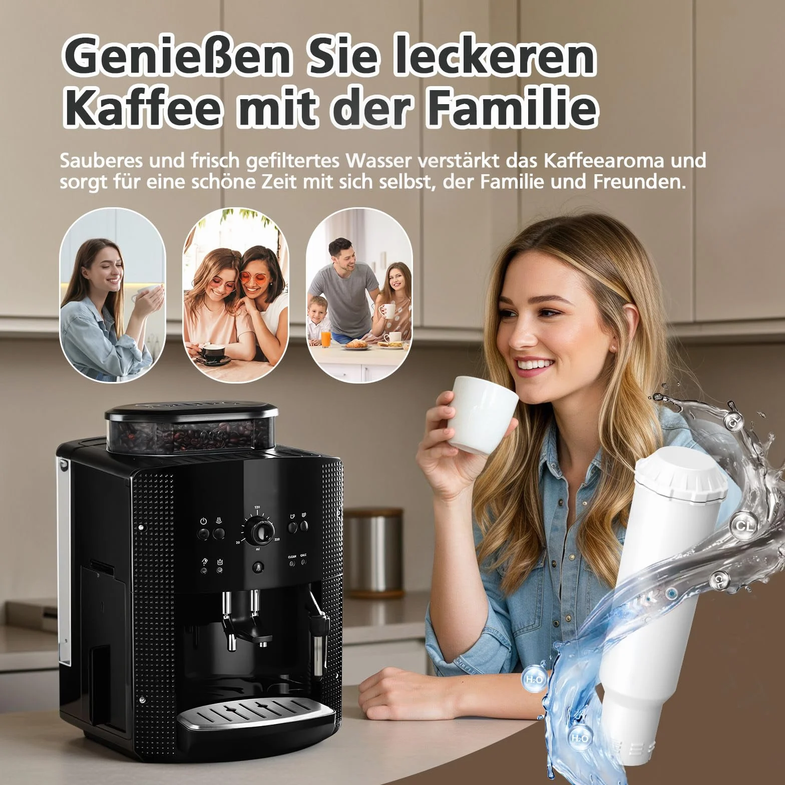 6 sztuk filtrów do wody kompatybilnych z Krups F088, 3-stopniowy filtr do ekspresu kawy Nivona Melitta Pro Aqua