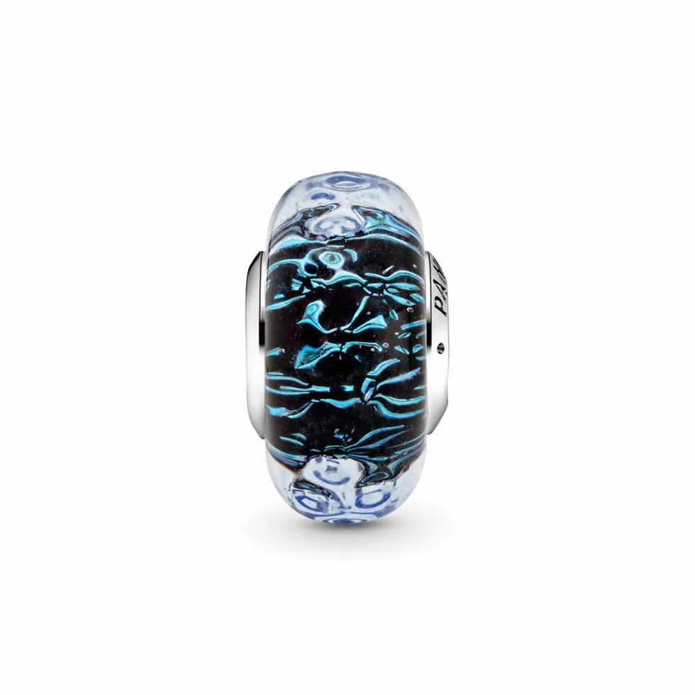 PANDORA Welliges dunkelblaues Ozean Murano-Glas Charm