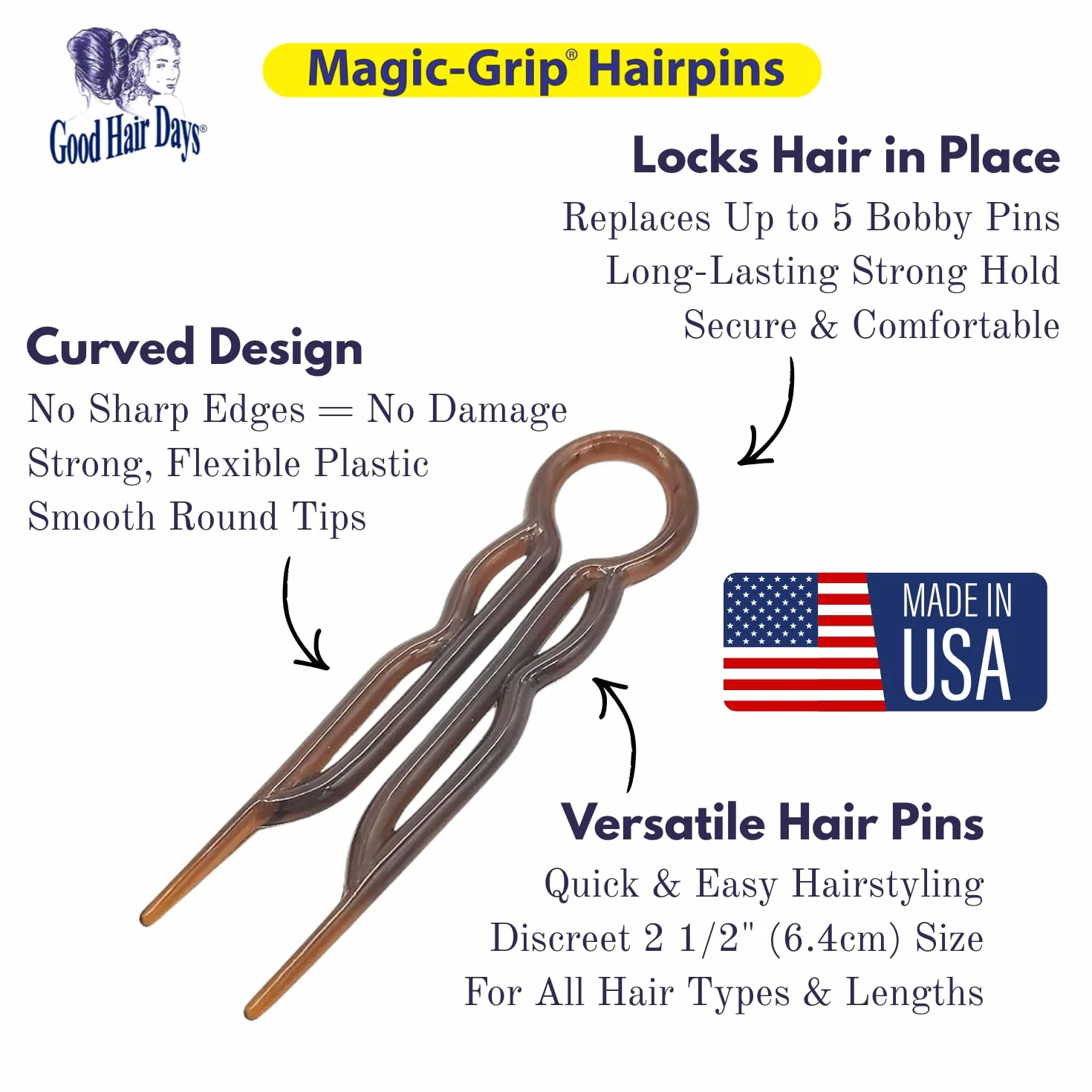 Good Hair Days Zestaw 10 szpilek do włosów Magic Grip