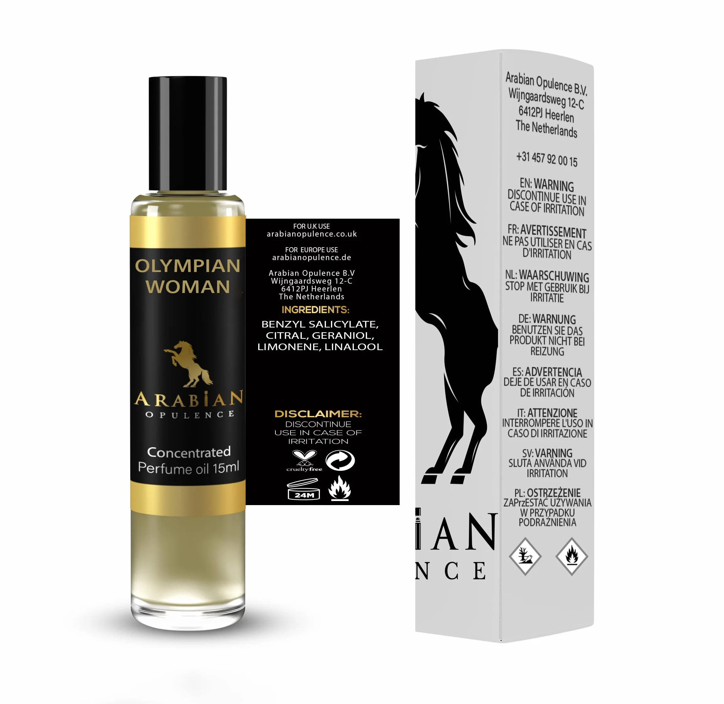 Arabian Opulence FR226 OLYMPIAN WOMAN olejek perfumowany w kulce, skoncentrowany olejek do ciała, długotrwały perfumy na bazie oleju dla kobiet, rozmiar podróżny