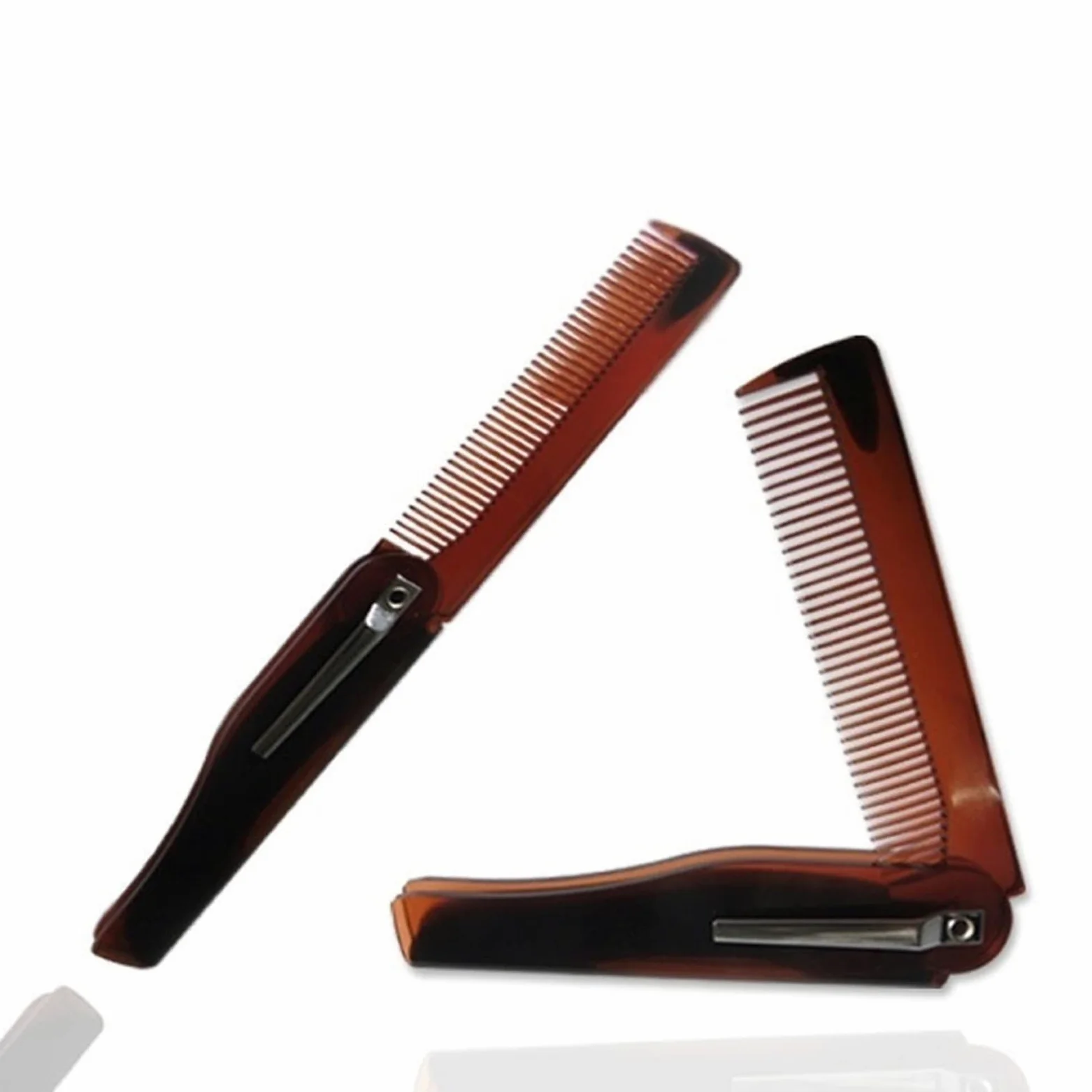 DieffematicSZ Grzebień Folding Comb Small And Portable Plastic Comb (Color : 1pce- brown)
