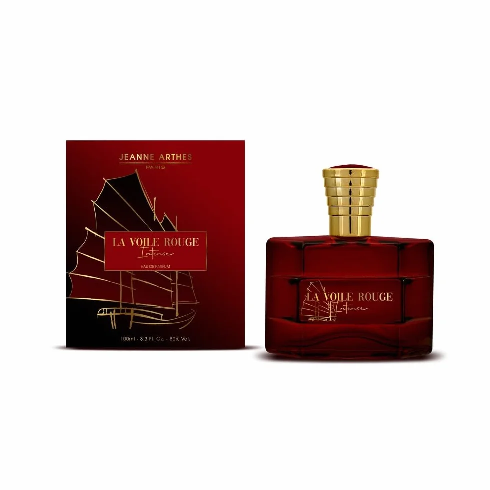 JEANNE ARTHES - Perfumy męskie La Voile Rouge Intense - woda perfumowana - butelka z rozpylaczem 100 ml - Wyprodukowano we Francji w Grasse