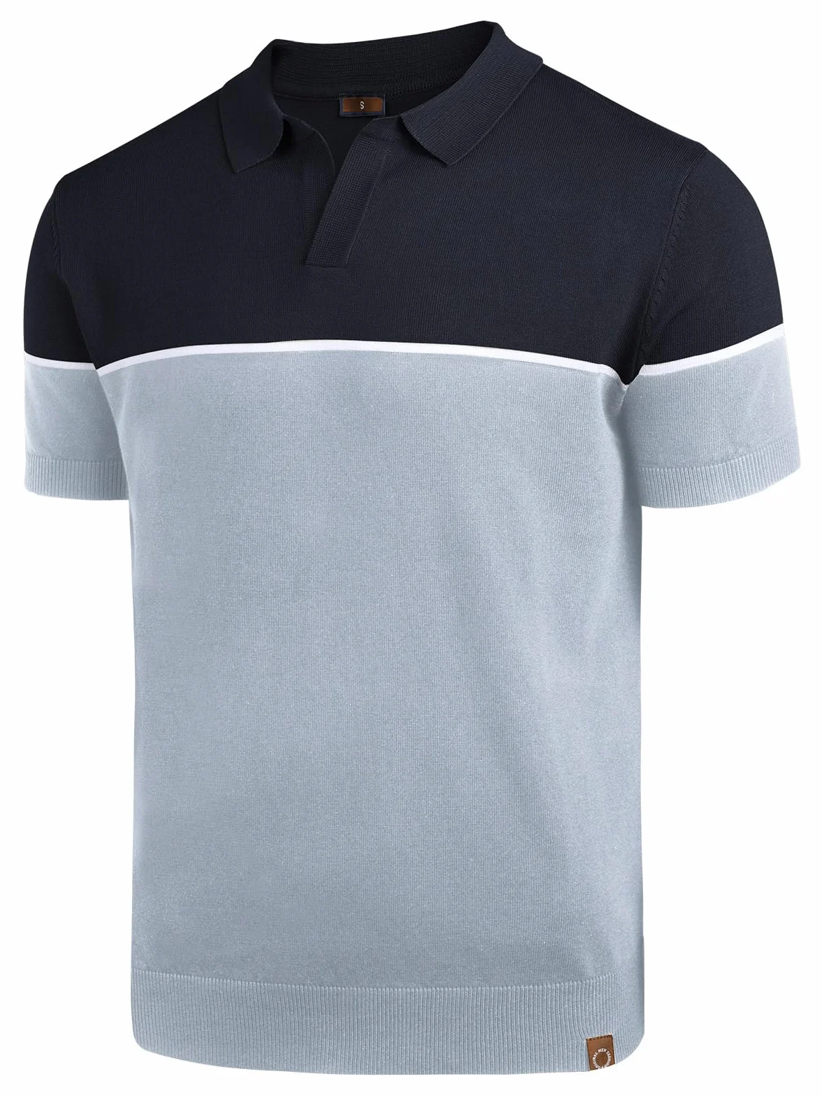 Męska koszulka polo z krótkim rękawem Golf Elegancka Kontrastująca kolorystyka Dzianinowa koszulka polo Lato Outdoor