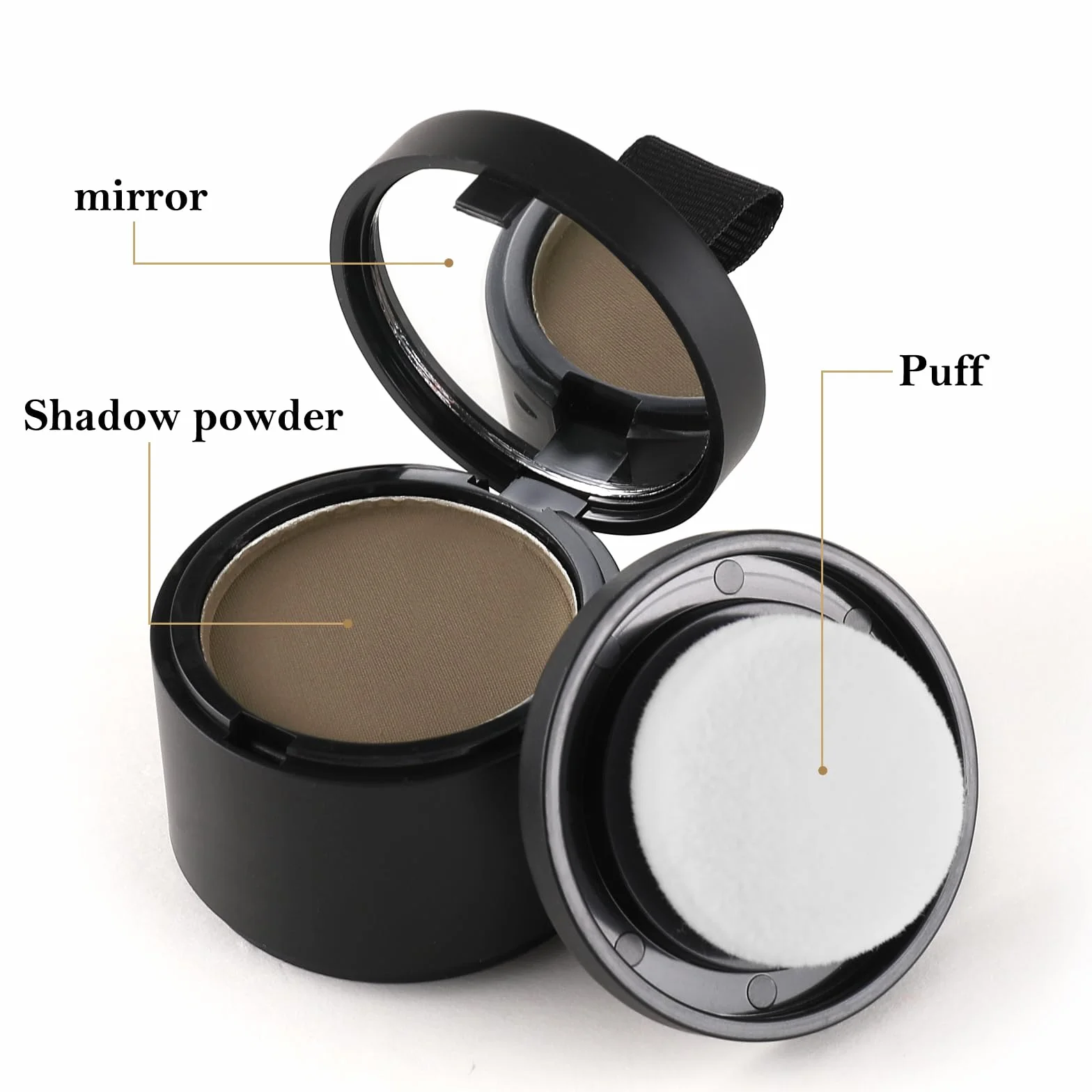 Boobeen Hairline Powder Hair Root Touch-Up Quick Cover Thin Hair, cień do włosów błyskawicznie maskujący wypadanie włosów, odpowiedni do siwych włosów