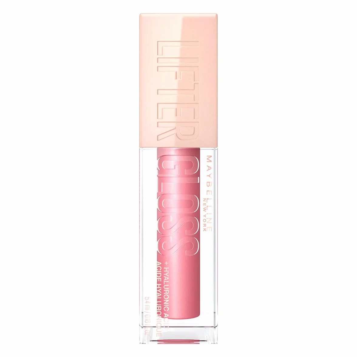 Maybelline New York Lifter Gloss błyszczyk do ust wyjątkowy blask, formuła z kwasem hialuronowym i witaminą E, wygodna aplikacja, 005 Petal, 5 ml