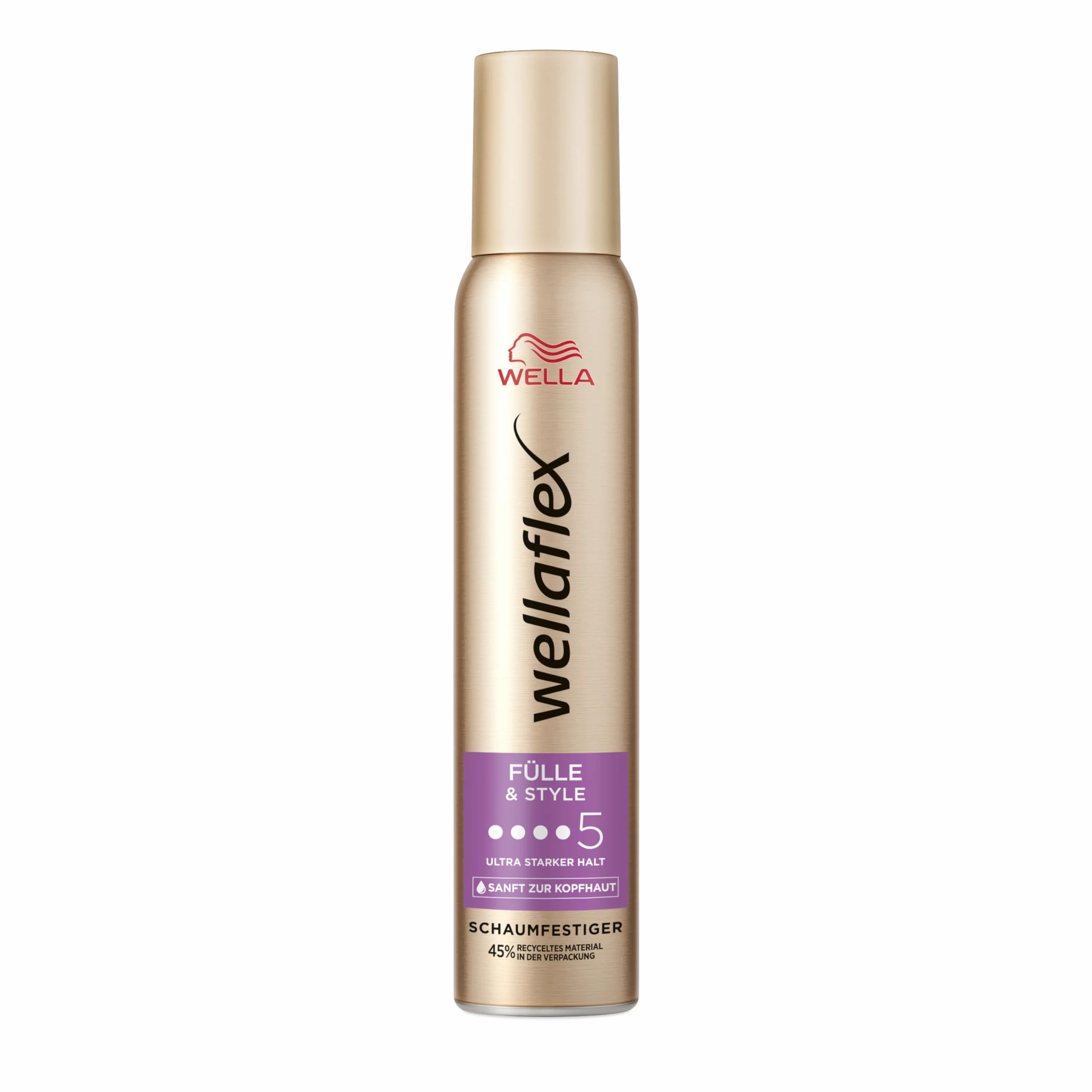 Wellaflex Fül& Style pianka wzmacniająca dla kobiet | do 24 godz. Ultra mocne trzymanie | do pełnych, obszernych włosów | delikatny dla skóry głowy, testowany dermatologicznie | nie zawiera silikonu |