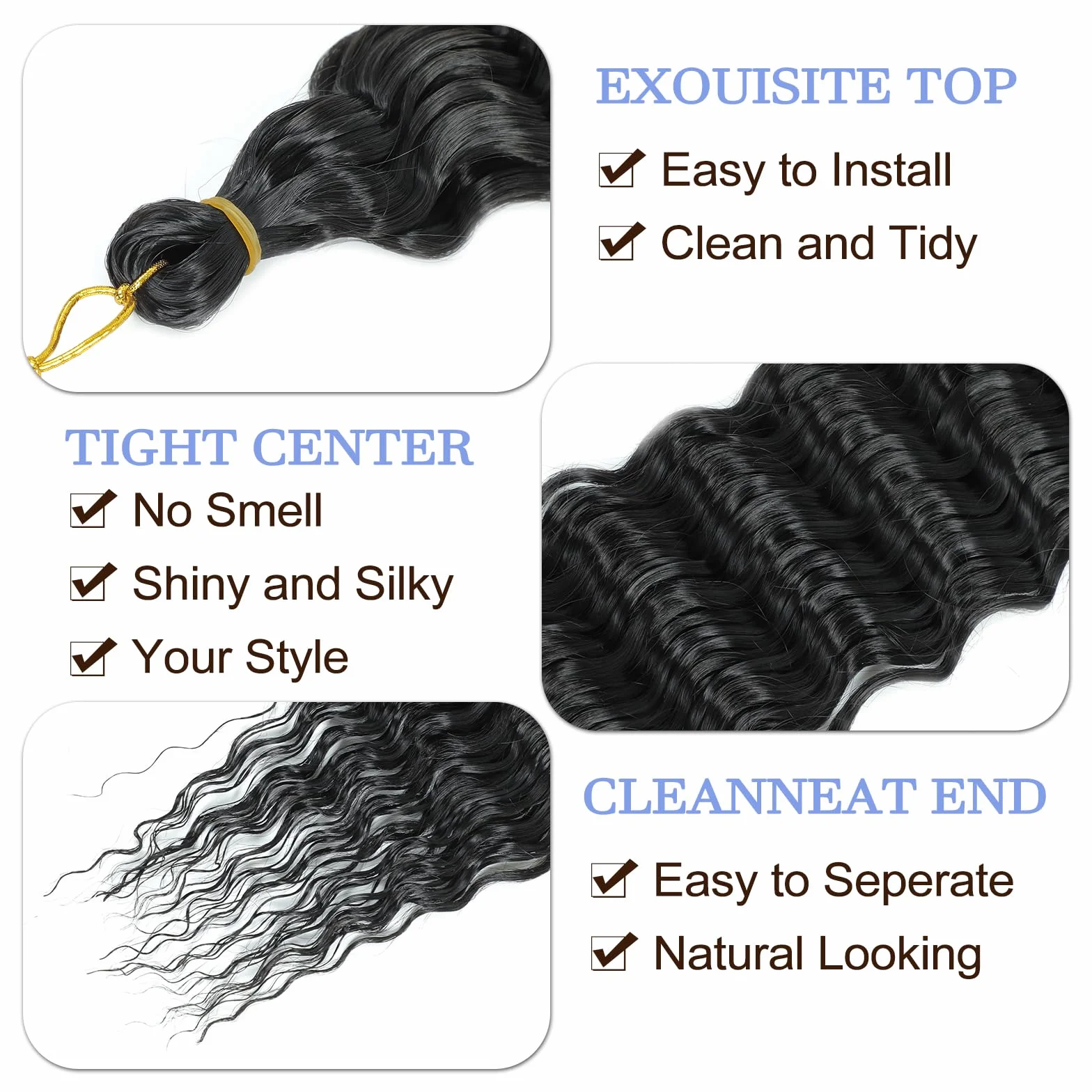 Przedłużki do włosów Ocean Wave Crochet Hair Łagodna Waga Braiding