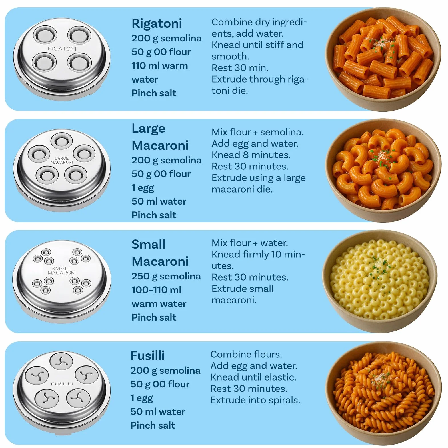 Prasa do Makaronu do Mikserów do KitchenAid od MMOBIEL – 7-w-1 Maszynka do Makaronu z 7 Wymiennymi Talerzami do Fusilli, Rigatoni, Spaghetti, Bucatini, Fettuccine i Makaronu Kolanka – Łatwa Instalacja